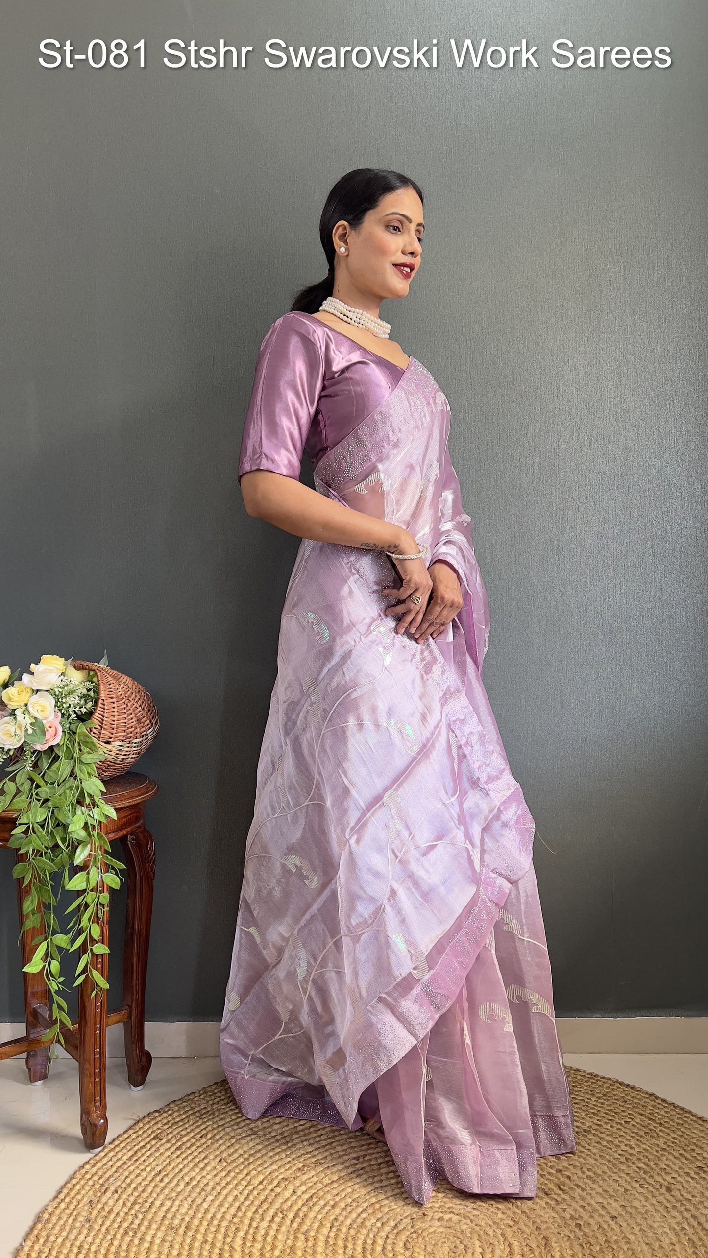 St-081 Stshr Swarovski Work Sarees