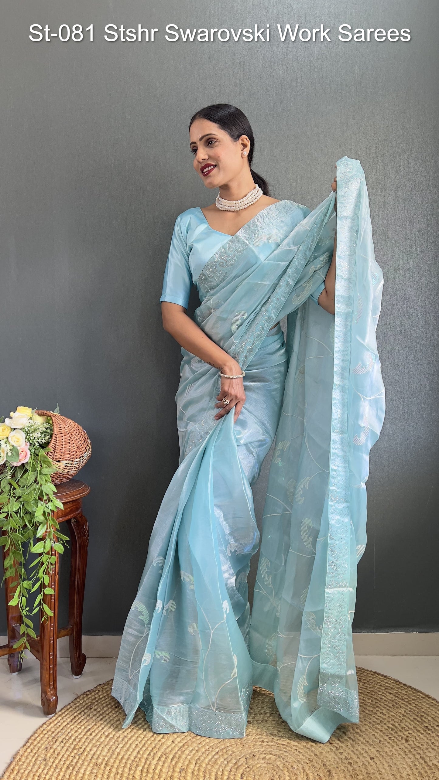 St-081 Stshr Swarovski Work Sarees