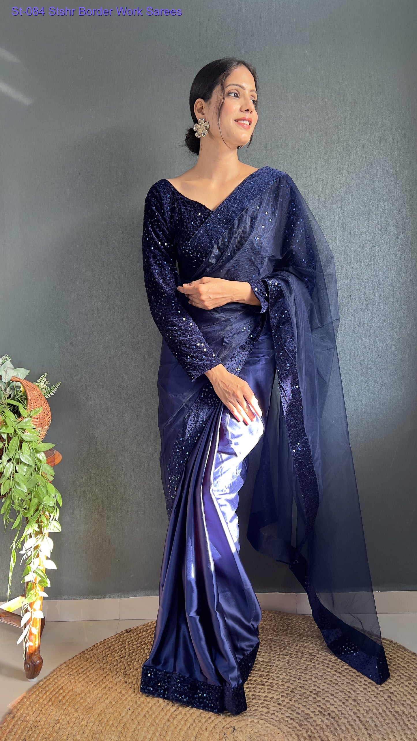 St-084 Stshr Border Work Sarees