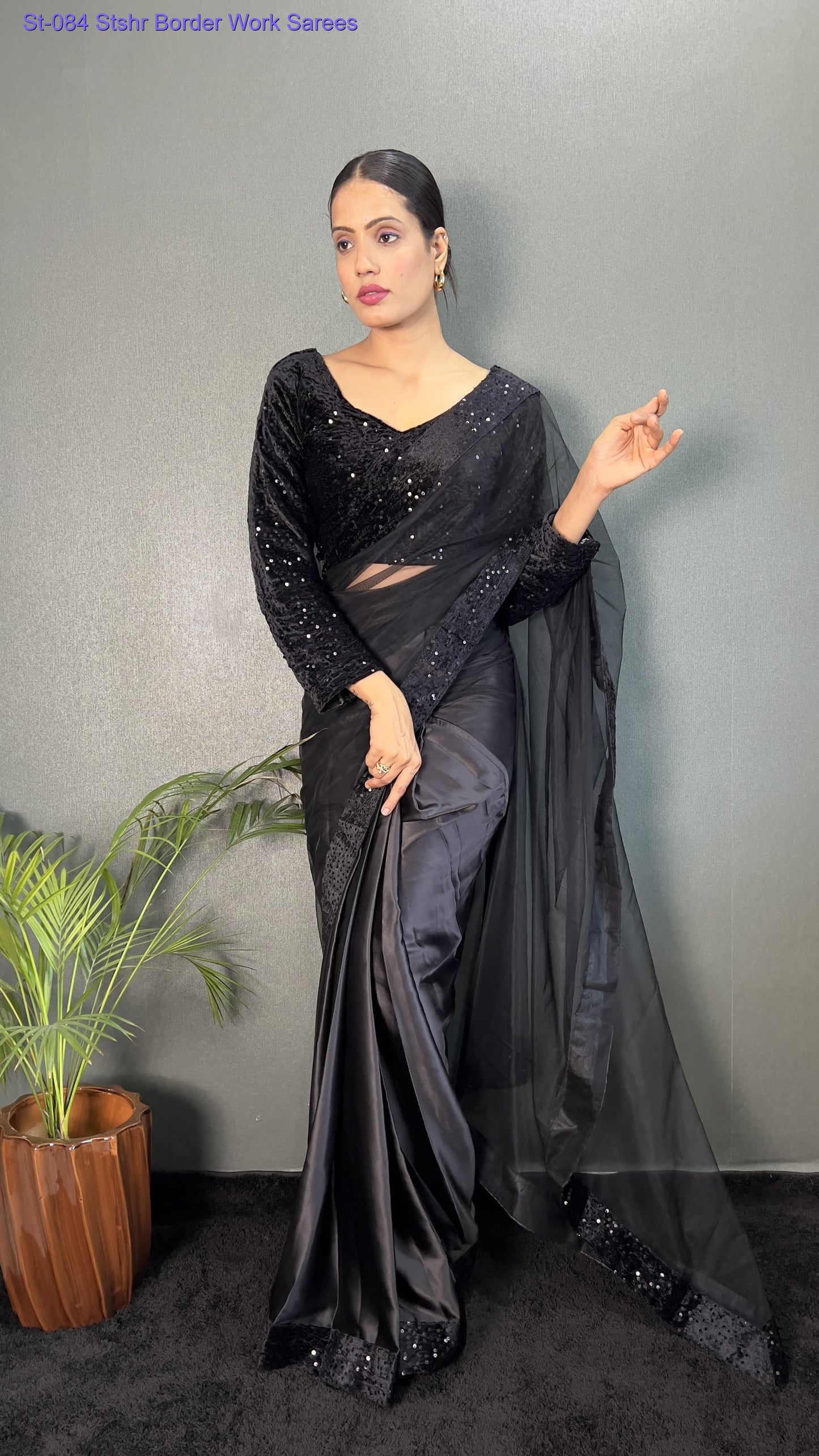 St-084 Stshr Border Work Sarees