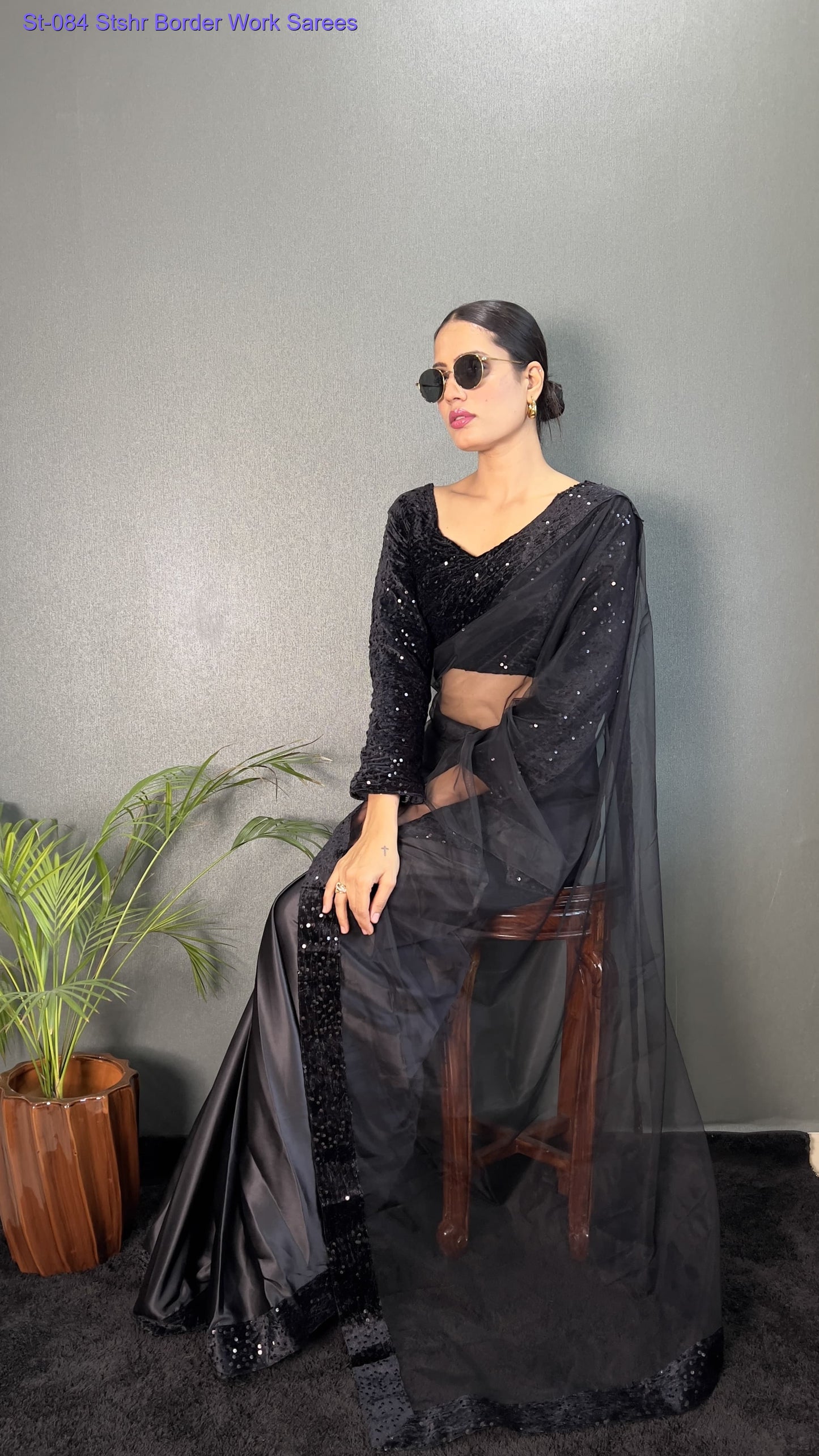 St-084 Stshr Border Work Sarees