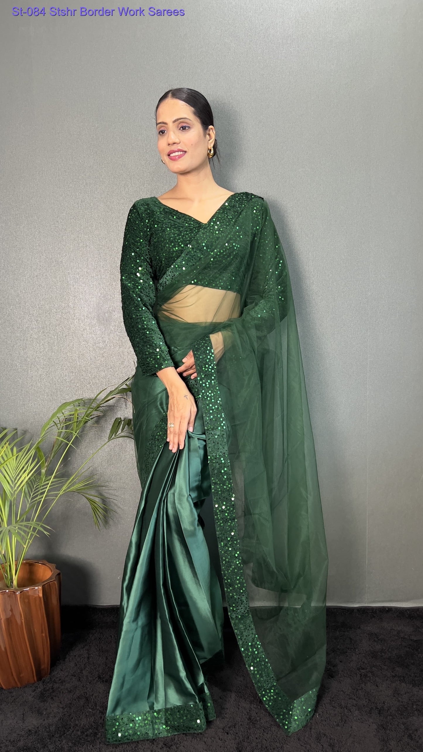 St-084 Stshr Border Work Sarees