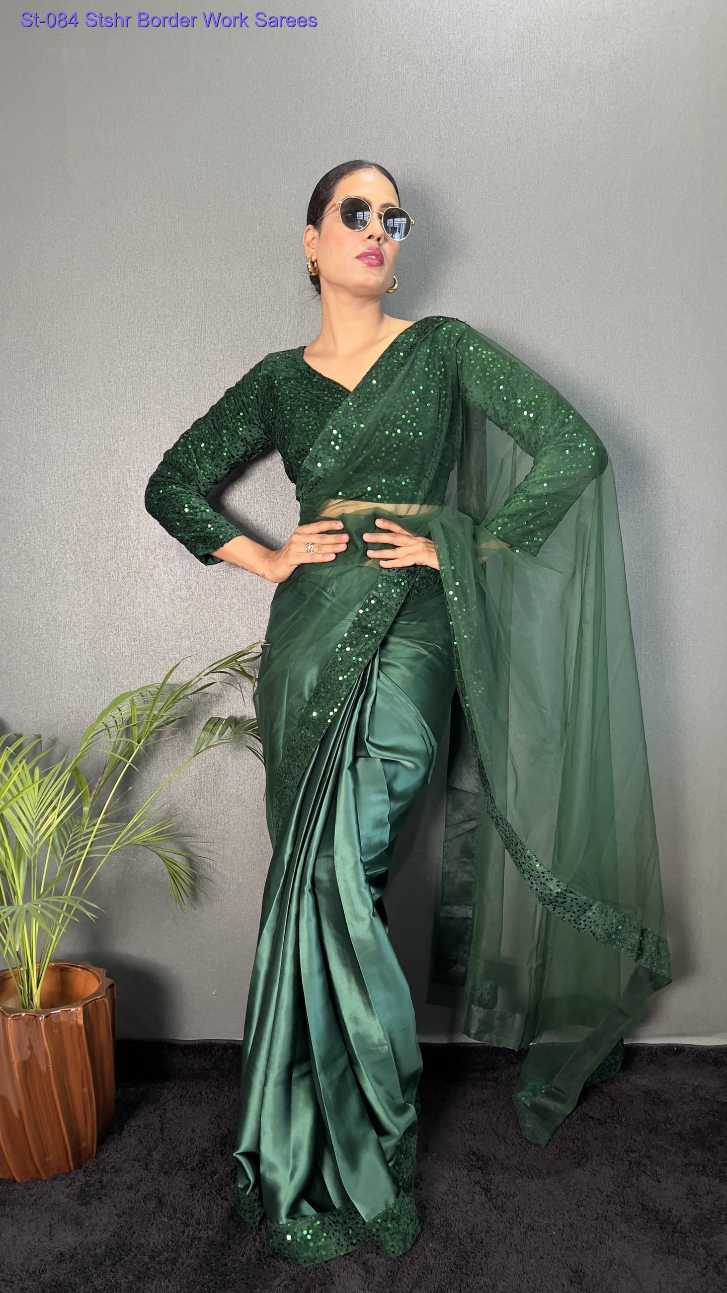 St-084 Stshr Border Work Sarees