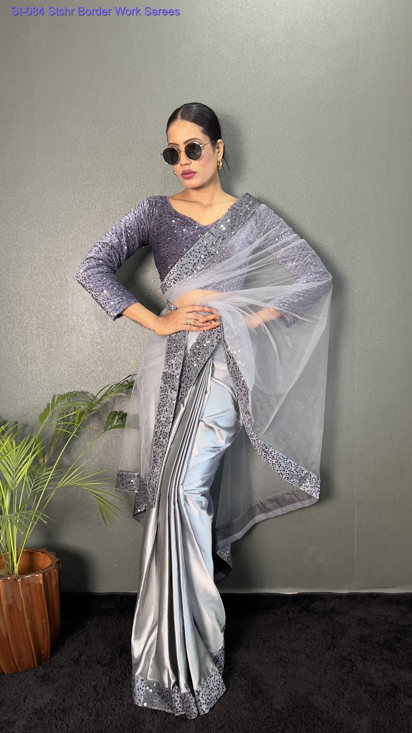 St-084 Stshr Border Work Sarees