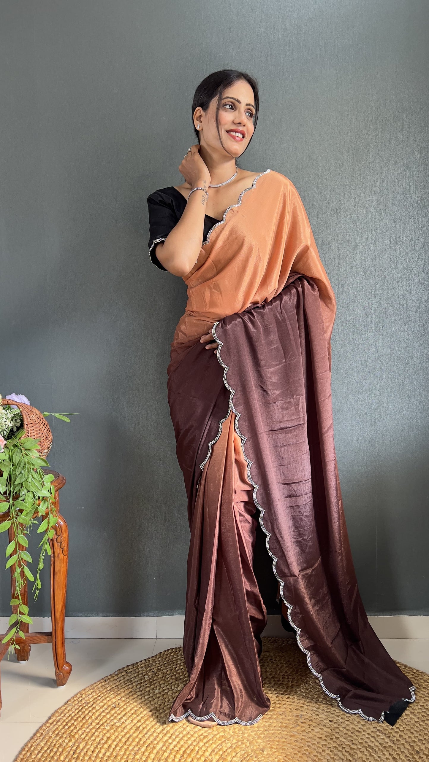 St-088 Stshr Chinon Silk Sarees
