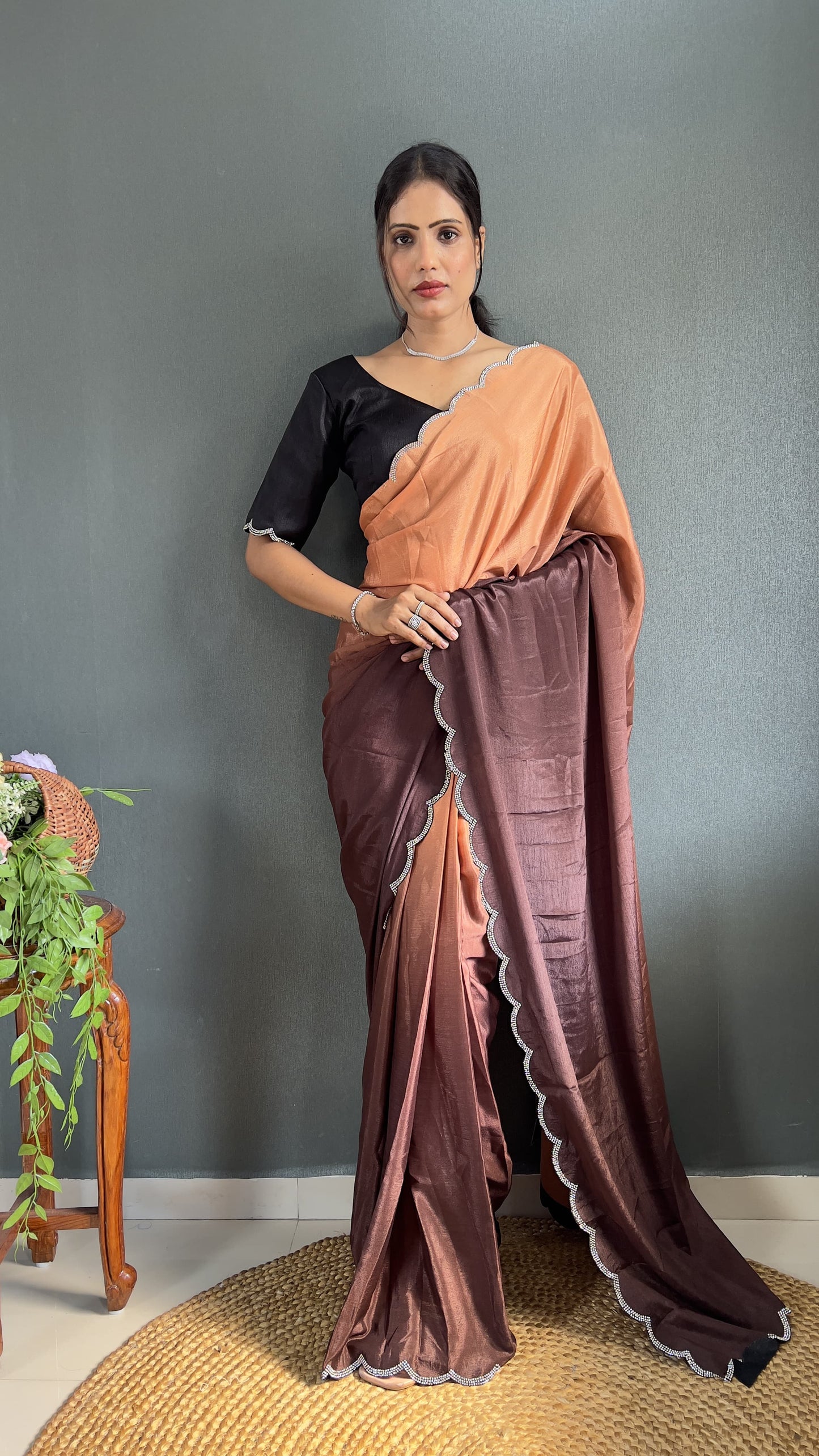 St-088 Stshr Chinon Silk Sarees