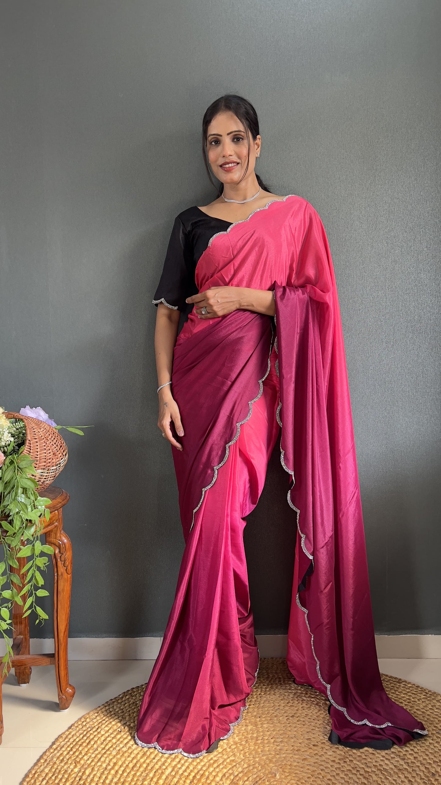 St-088 Stshr Chinon Silk Sarees