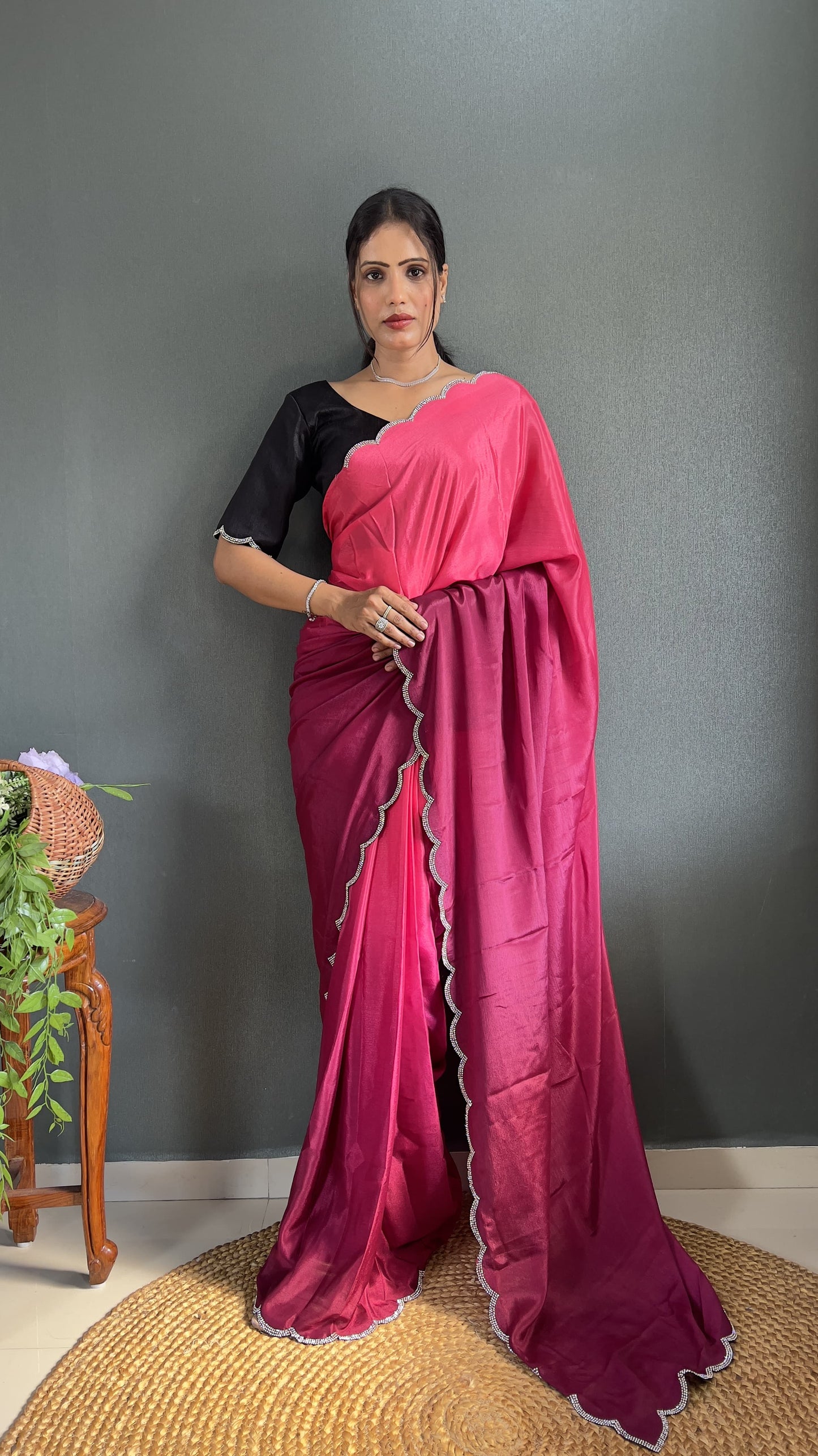 St-088 Stshr Chinon Silk Sarees