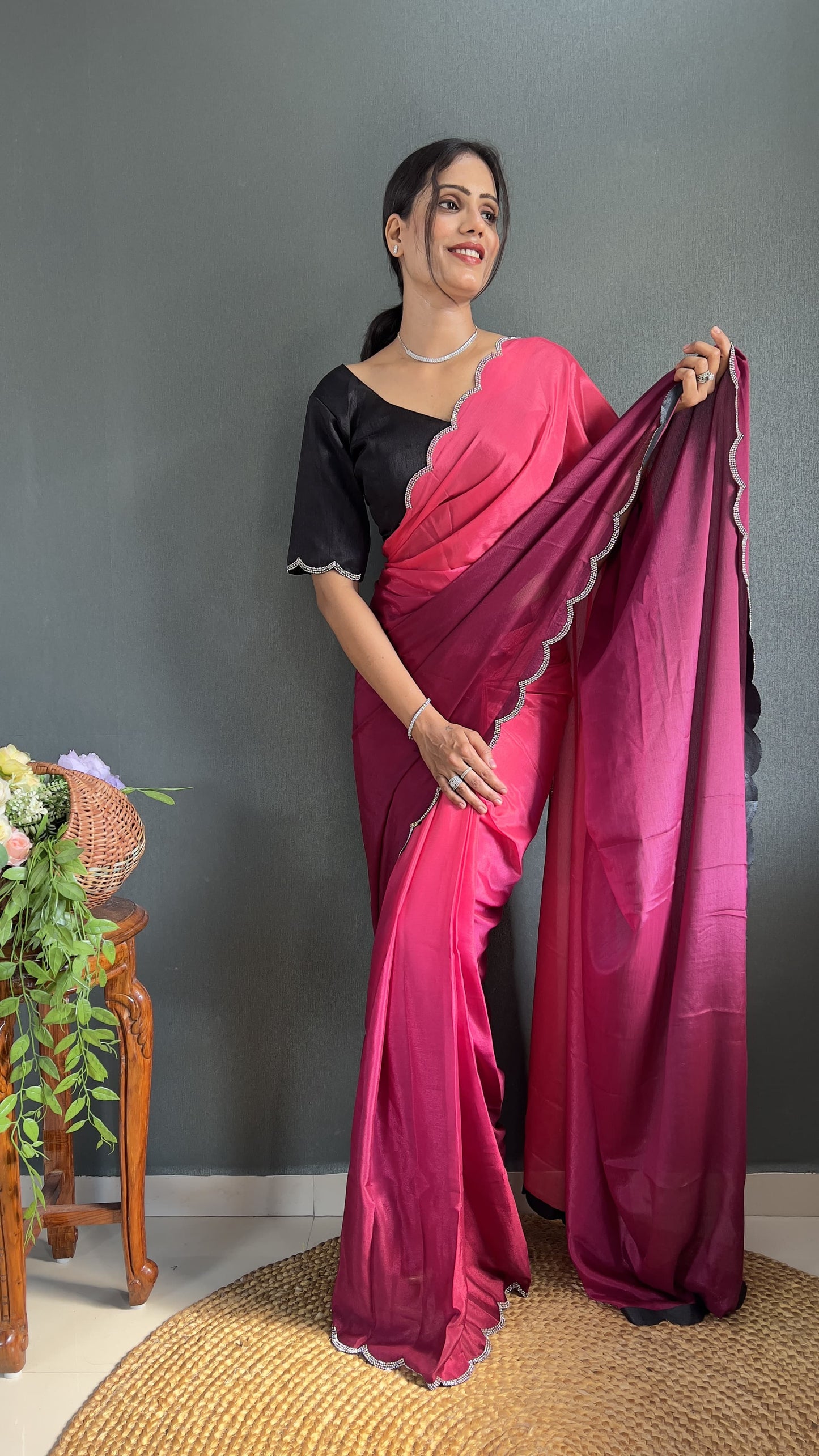 St-088 Stshr Chinon Silk Sarees