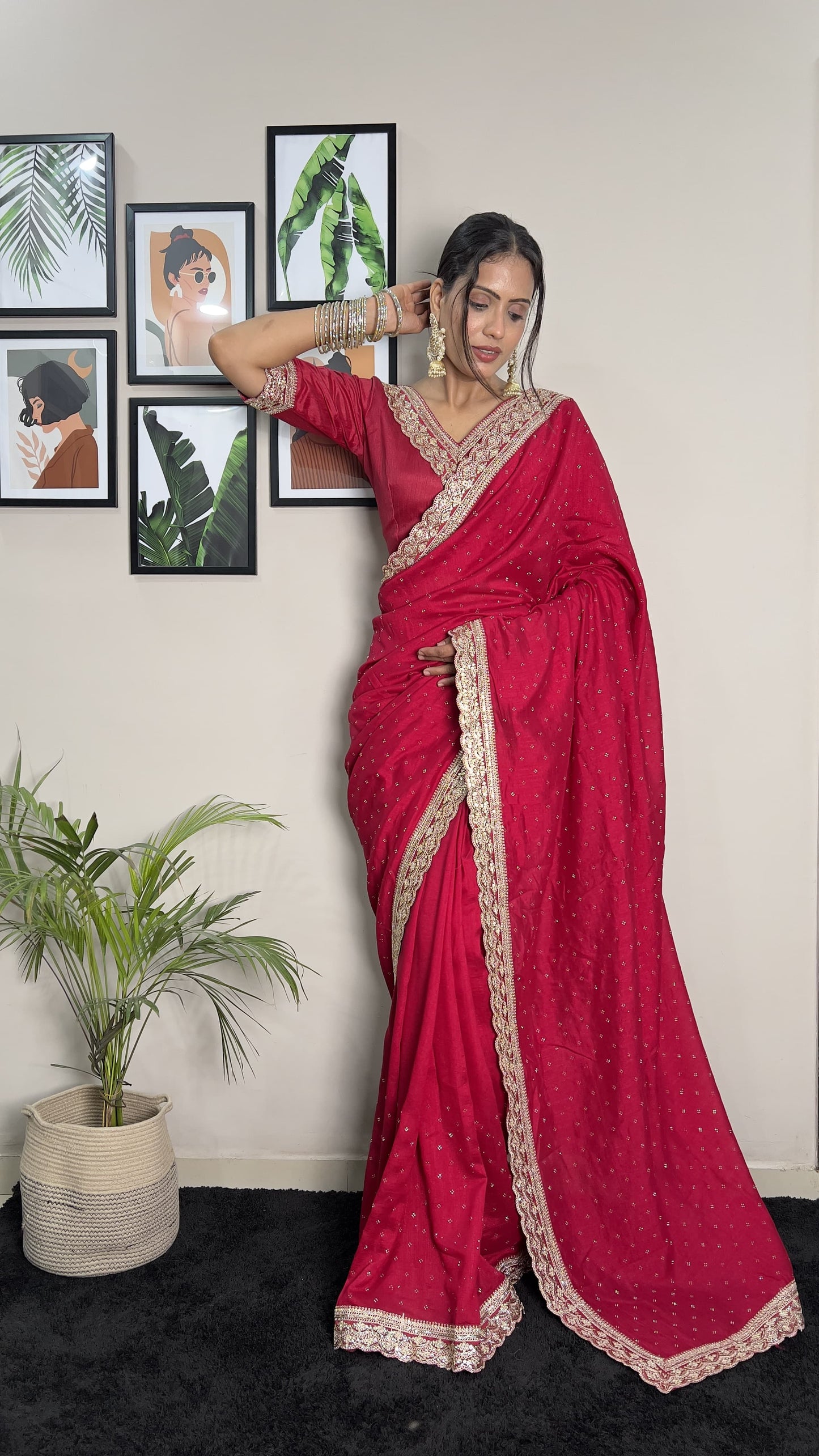 St-096 Stshr Cut Work Sarees