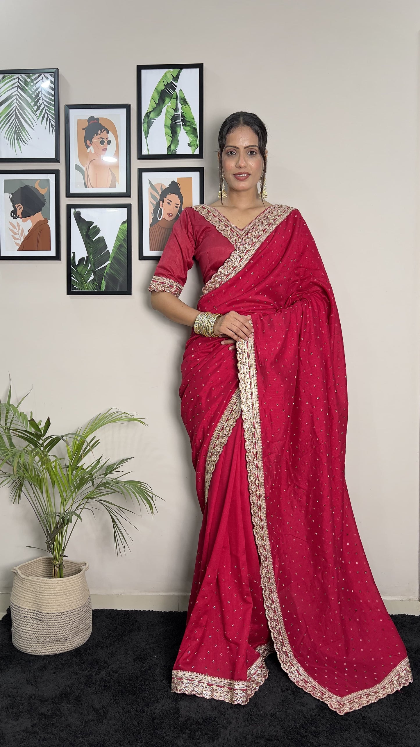 St-096 Stshr Cut Work Sarees