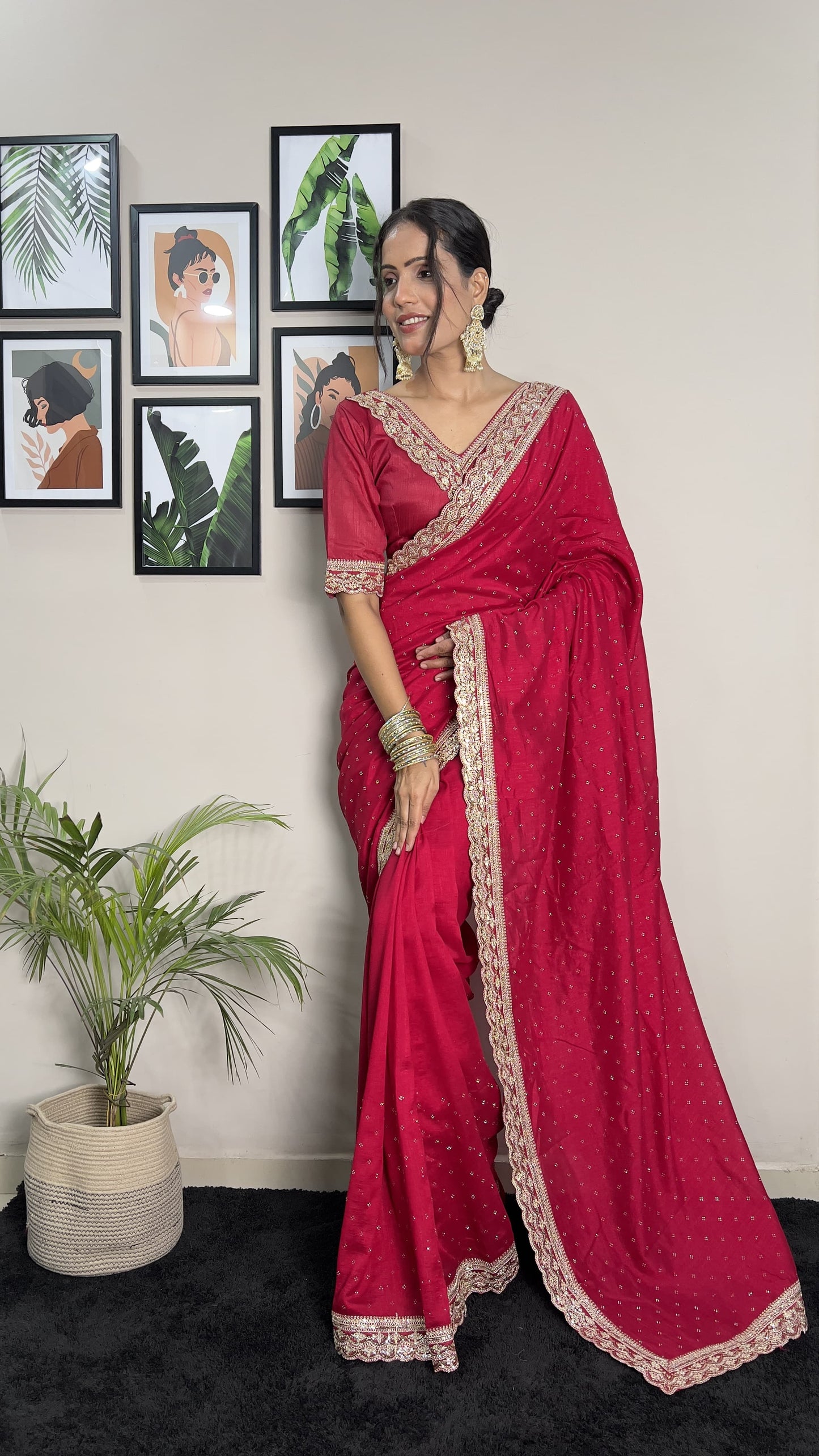 St-096 Stshr Cut Work Sarees