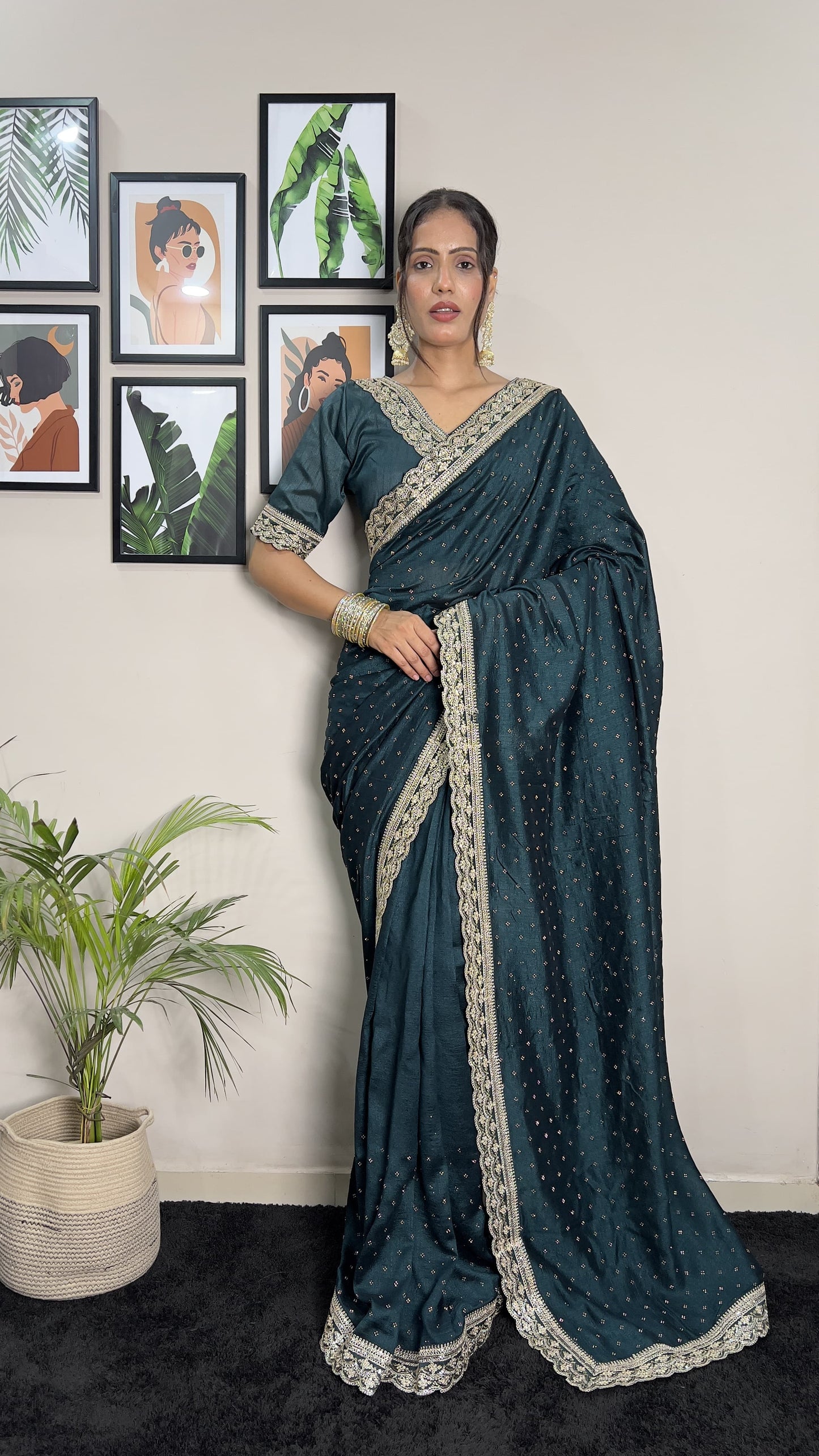 St-096 Stshr Cut Work Sarees