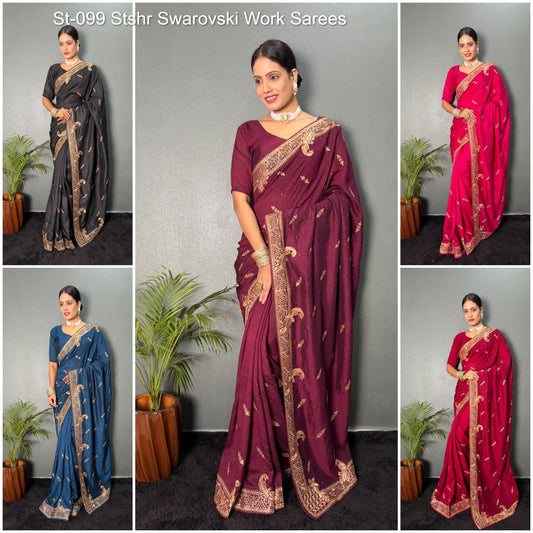 St-099 Stshr Swarovski Work Sarees