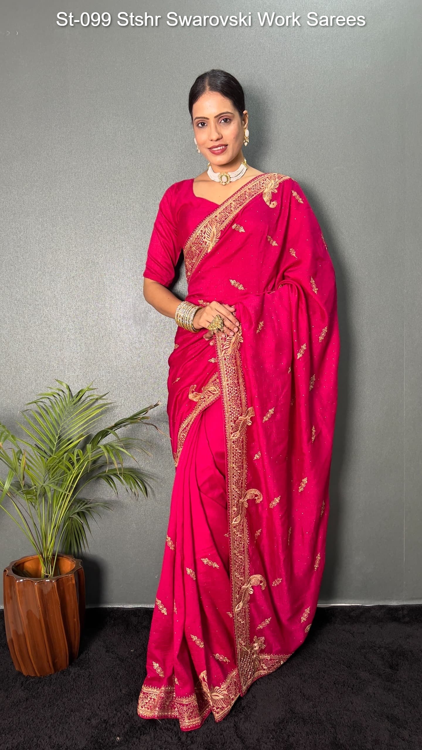 St-099 Stshr Swarovski Work Sarees