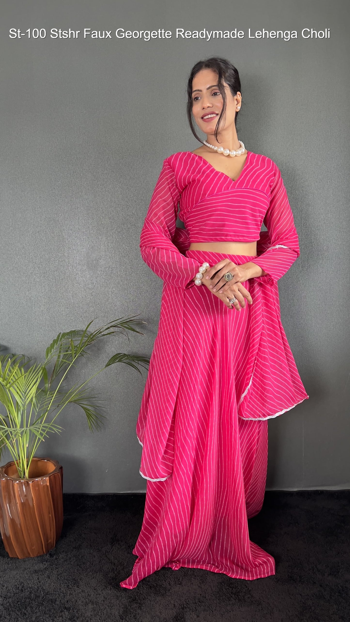 St-100 Stshr Faux Georgette Readymade Lehenga Choli