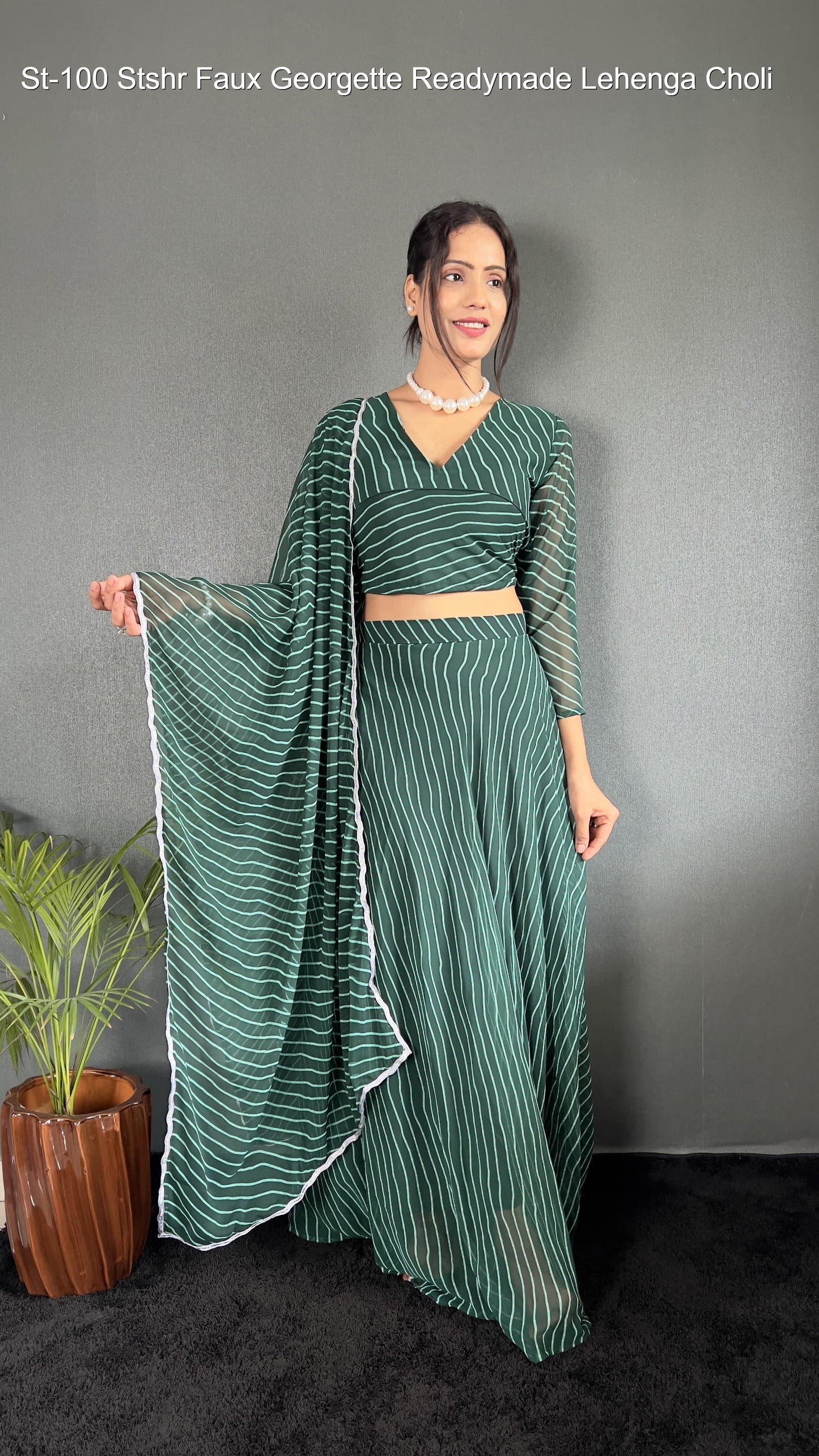 St-100 Stshr Faux Georgette Readymade Lehenga Choli