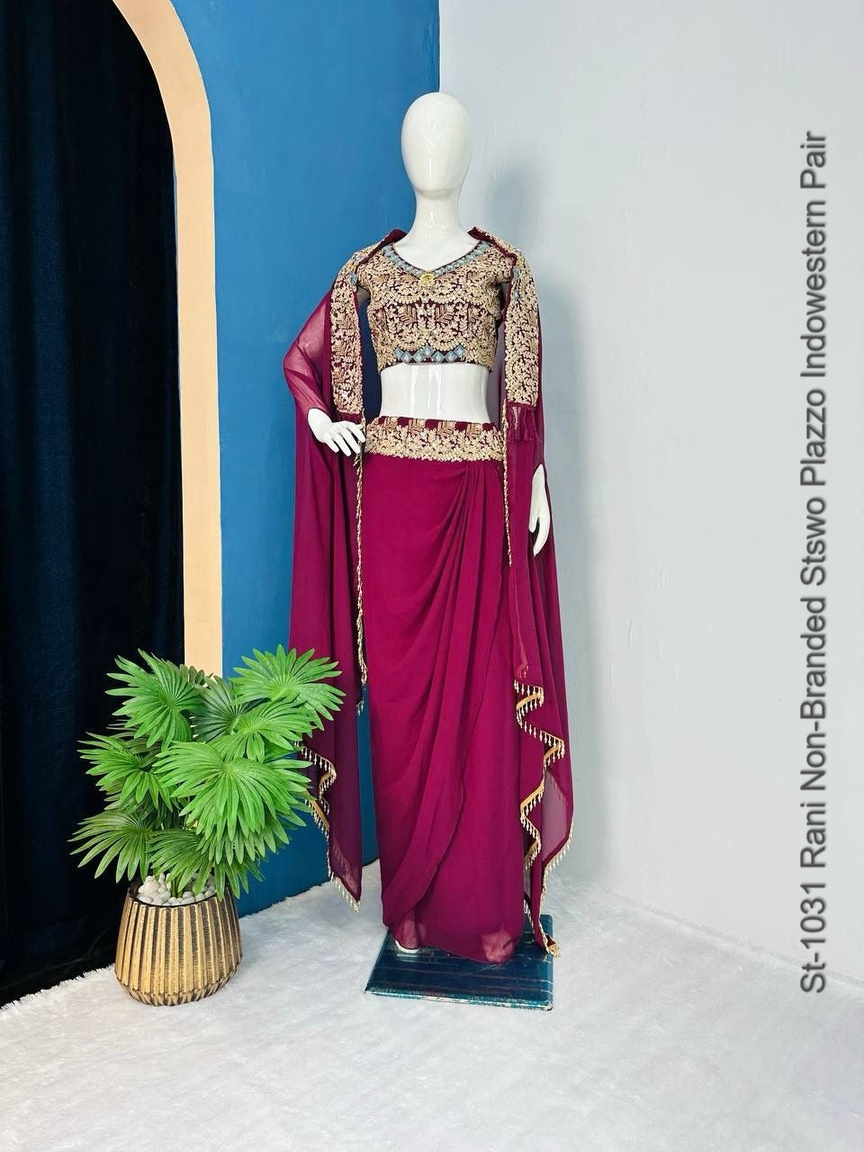 St-1031 Rani Non-Branded Stswo Plazzo Indowestern Pair