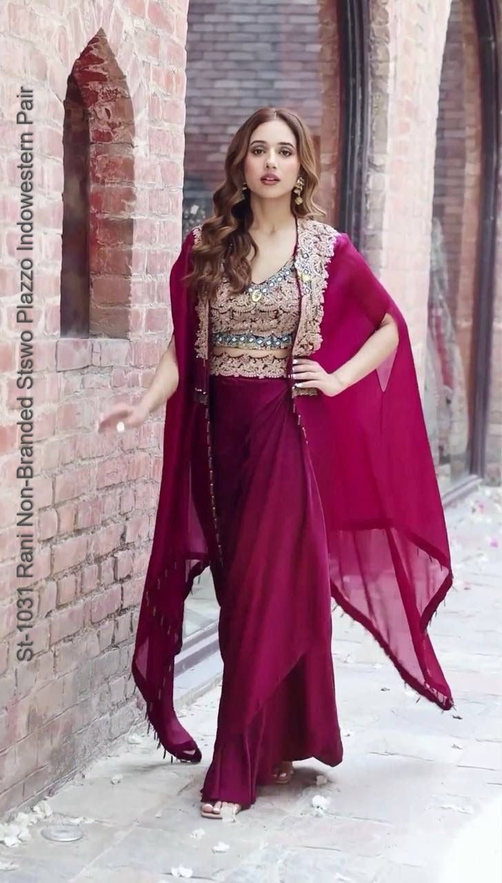 St-1031 Rani Non-Branded Stswo Plazzo Indowestern Pair