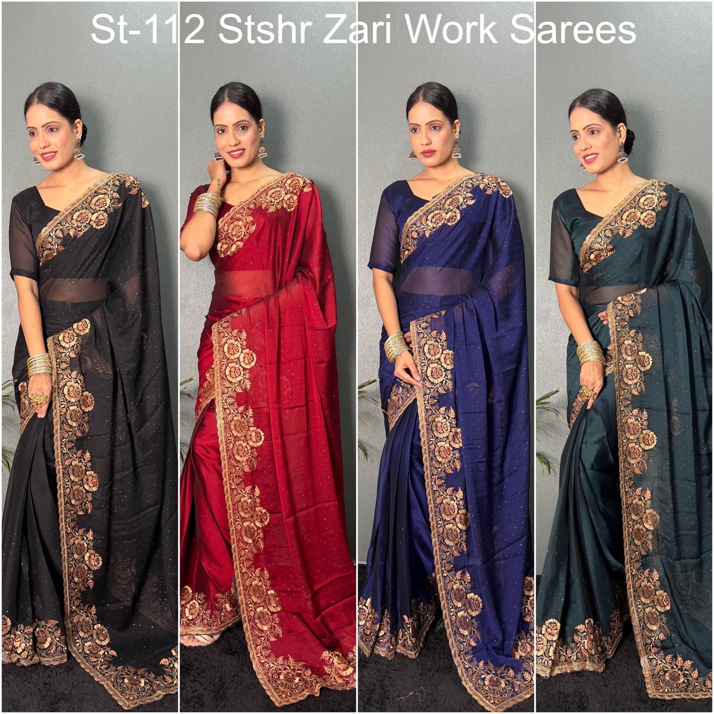 St-112 Stshr Zari Work Sarees