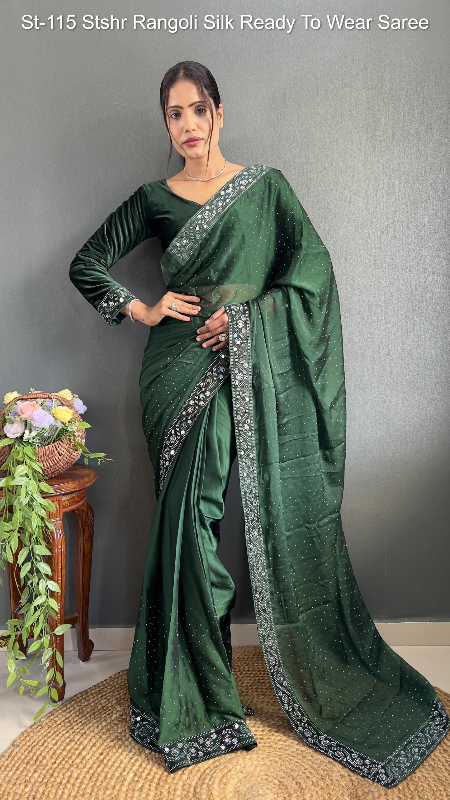 St-115 Stshr Rangoli Silk Ready To Wear Saree