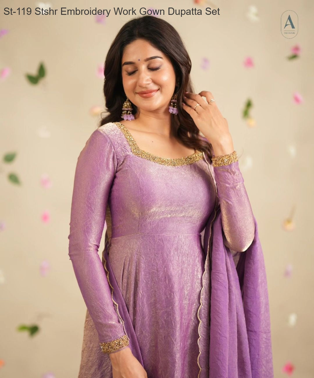 St-119 Stshr Embroidery Work Gown Dupatta Set