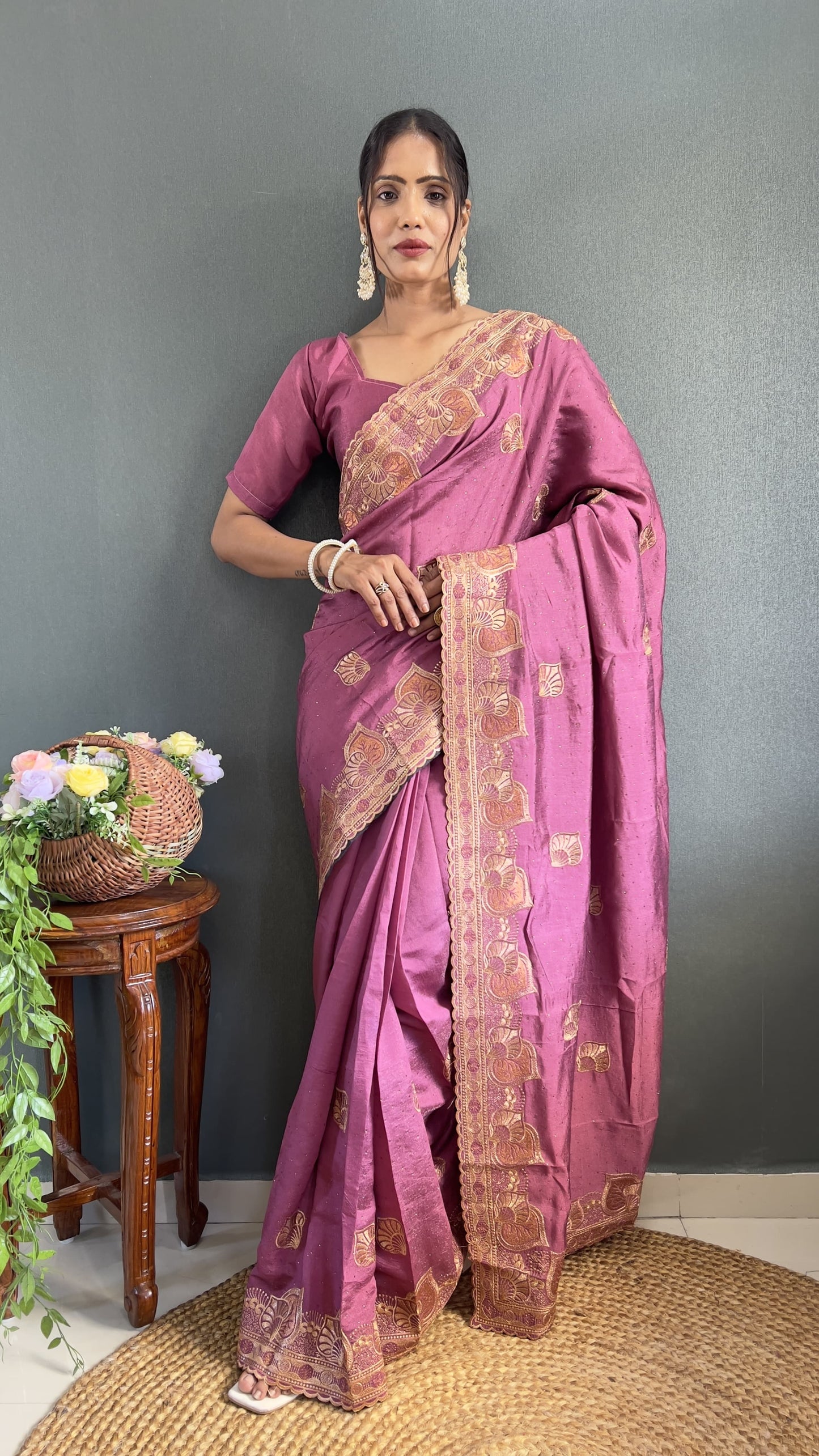 St-122 Stshr Vichitra Silk Sarees