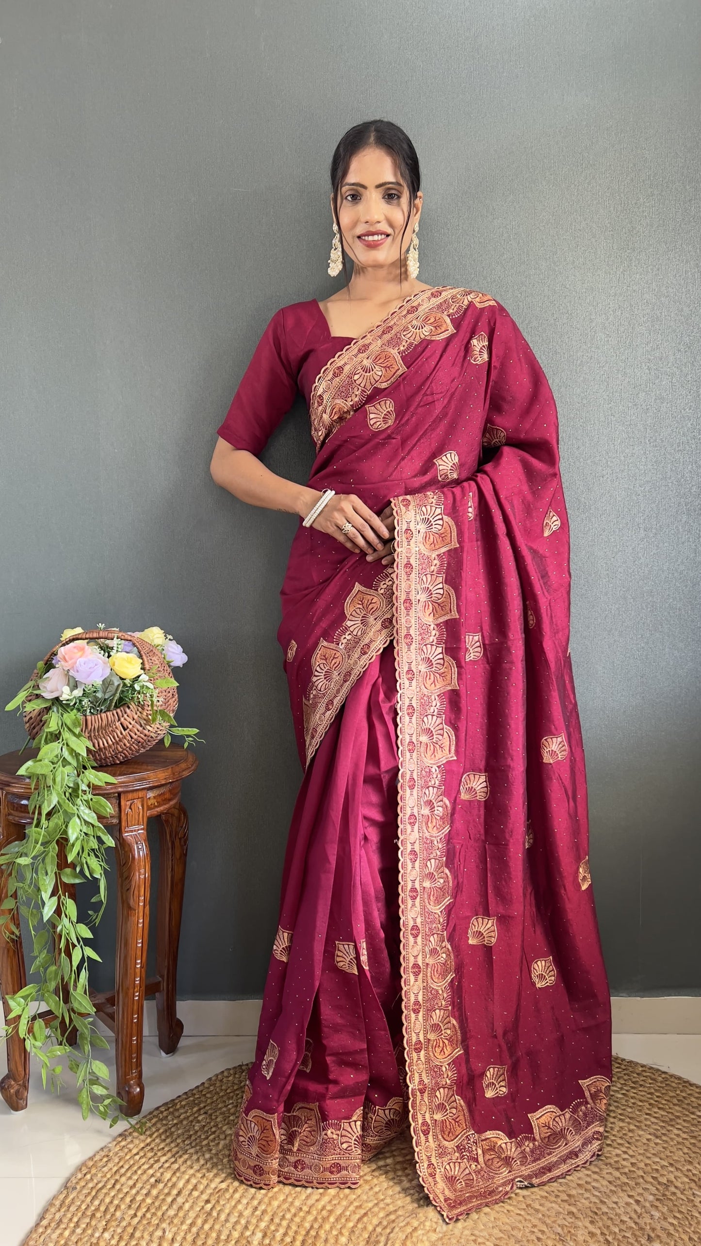 St-122 Stshr Vichitra Silk Sarees