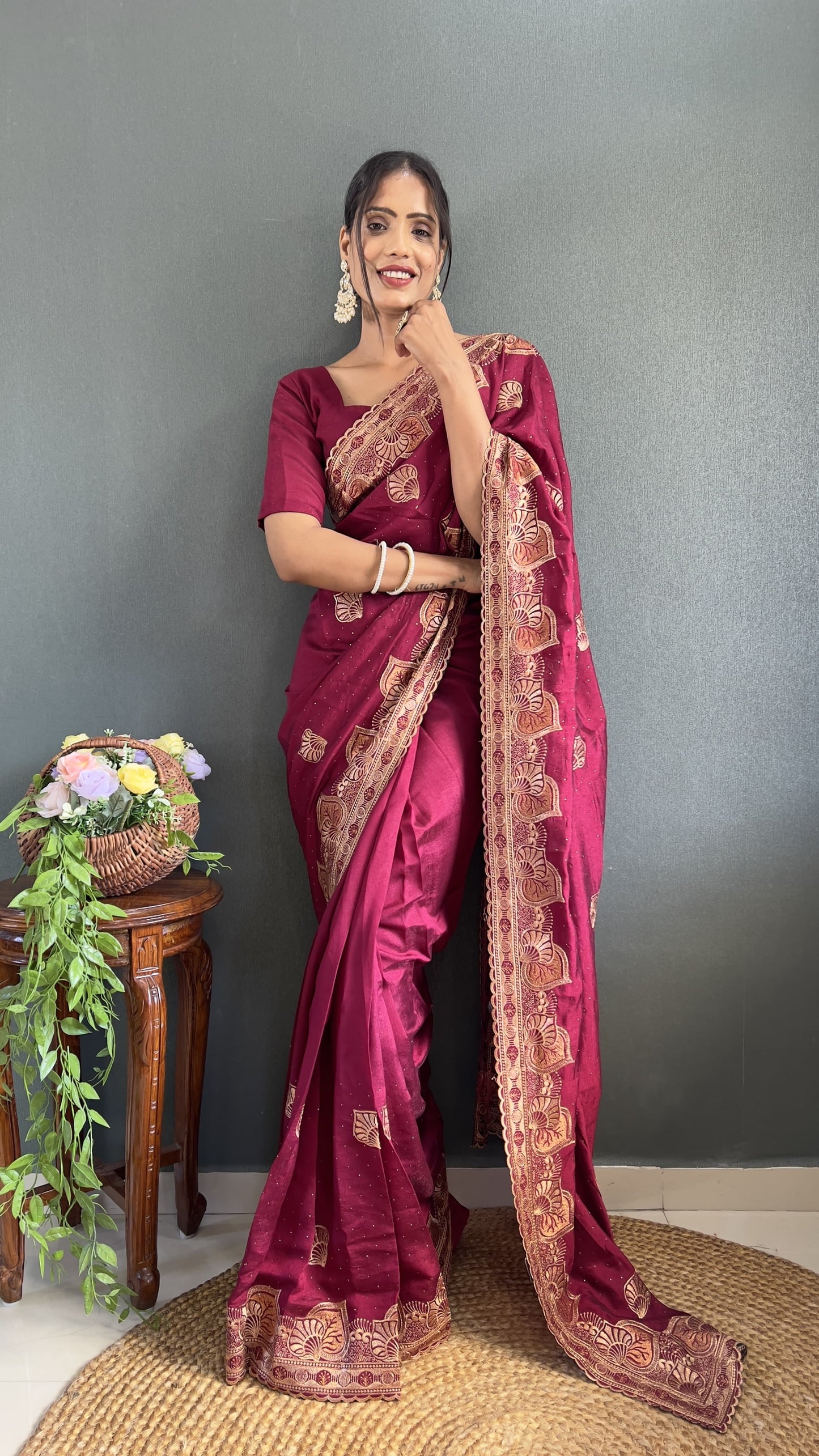 St-122 Stshr Vichitra Silk Sarees