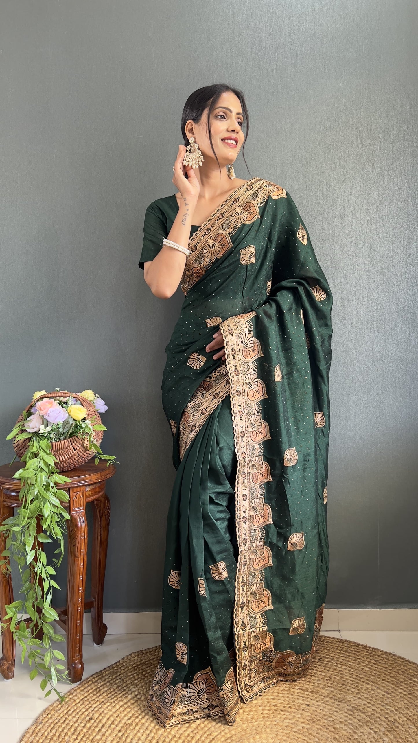 St-122 Stshr Vichitra Silk Sarees