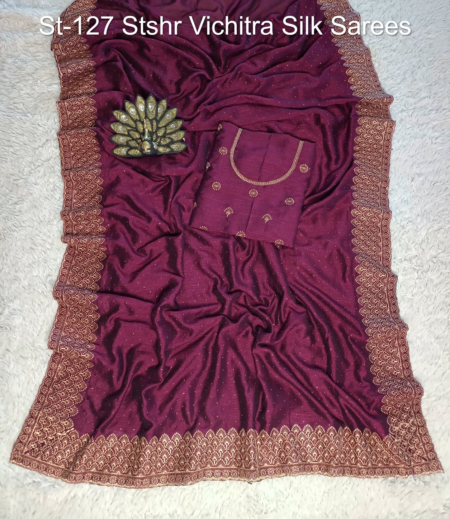 St-127 Stshr Vichitra Silk Sarees