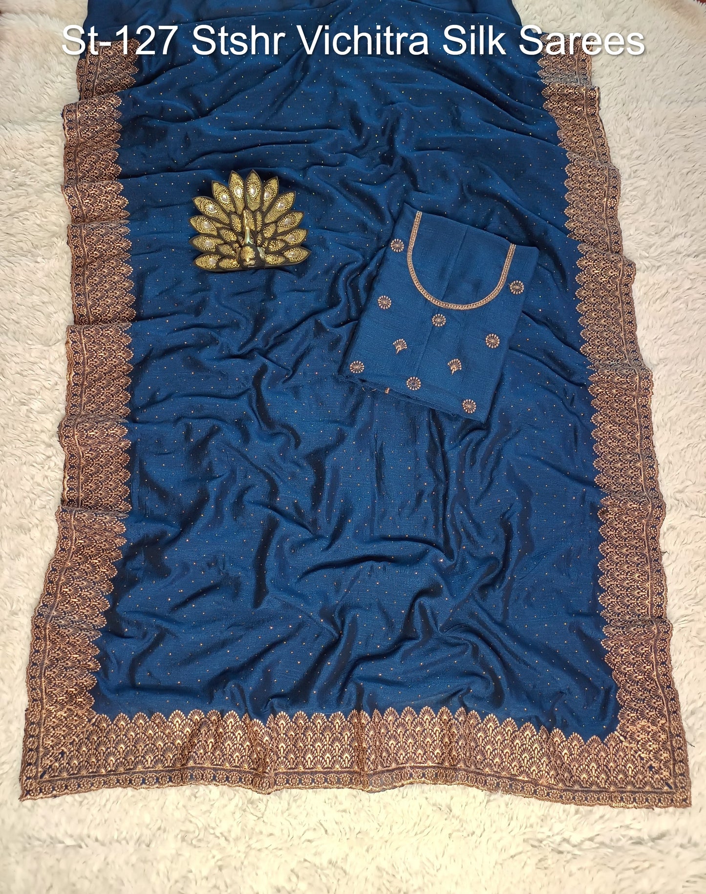 St-127 Stshr Vichitra Silk Sarees