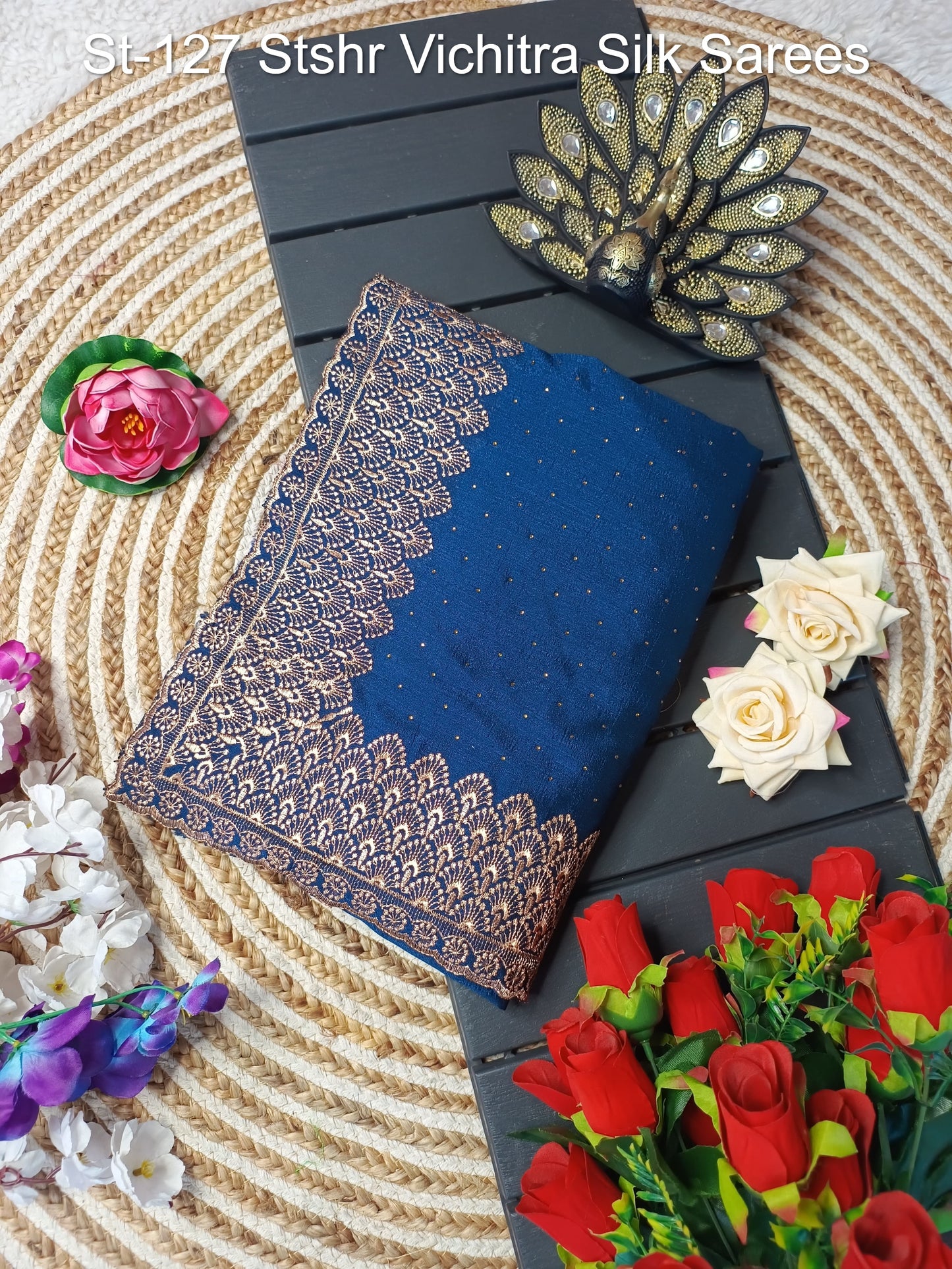 St-127 Stshr Vichitra Silk Sarees