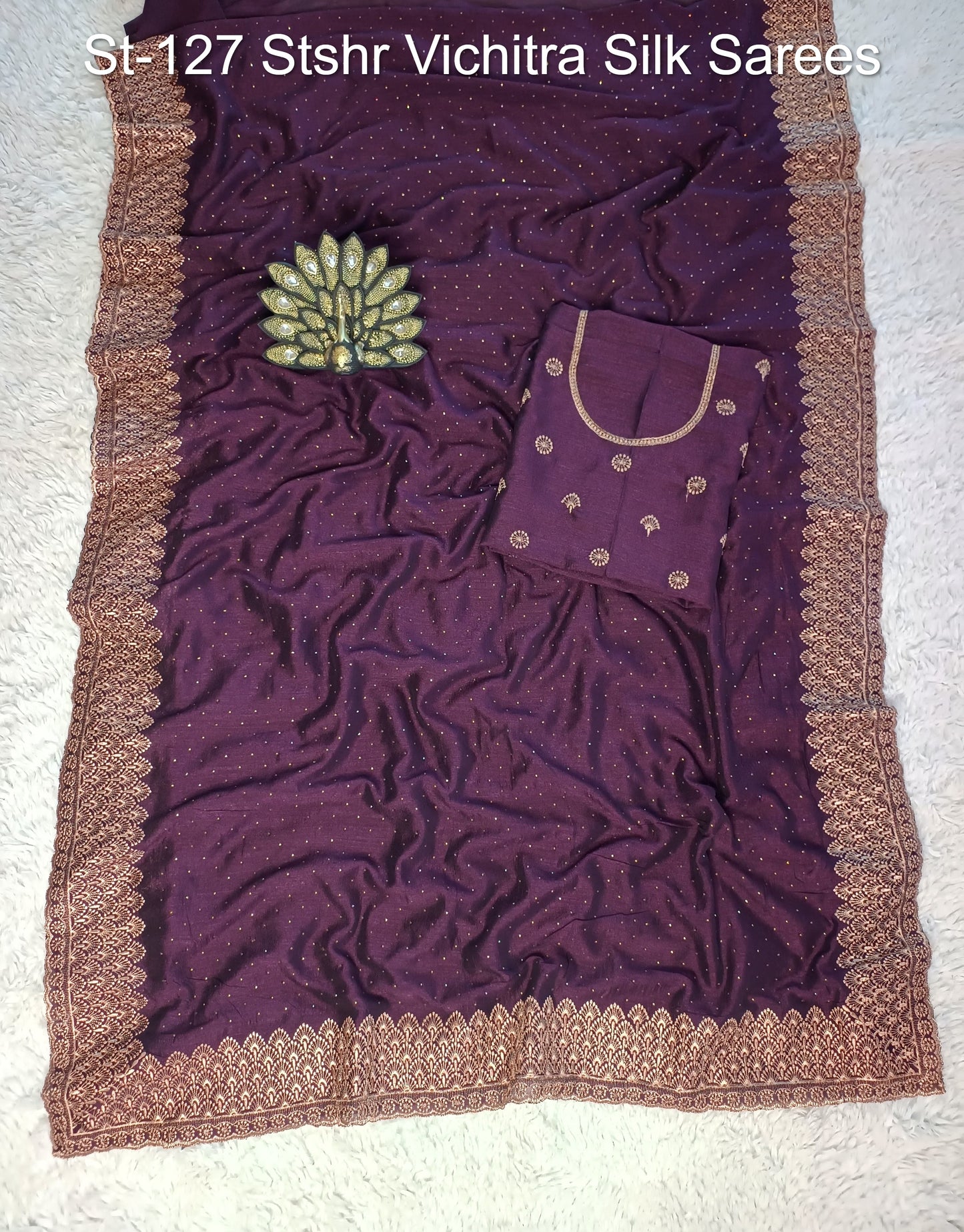 St-127 Stshr Vichitra Silk Sarees