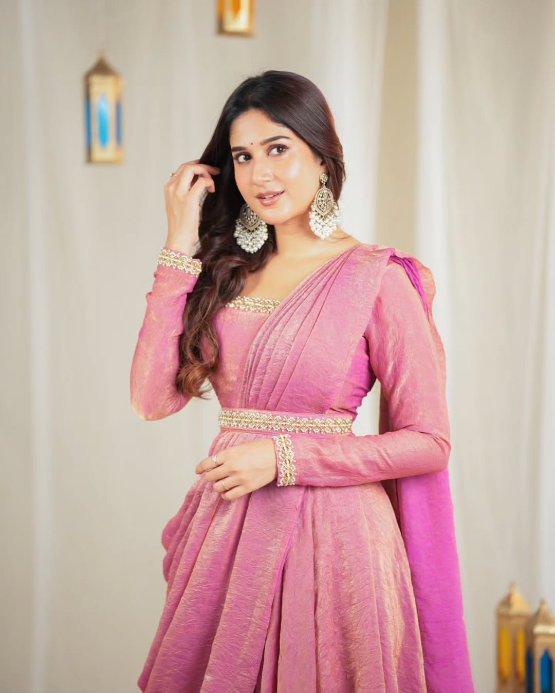 St-128 Stshr Handwork Gown Dupatta Set