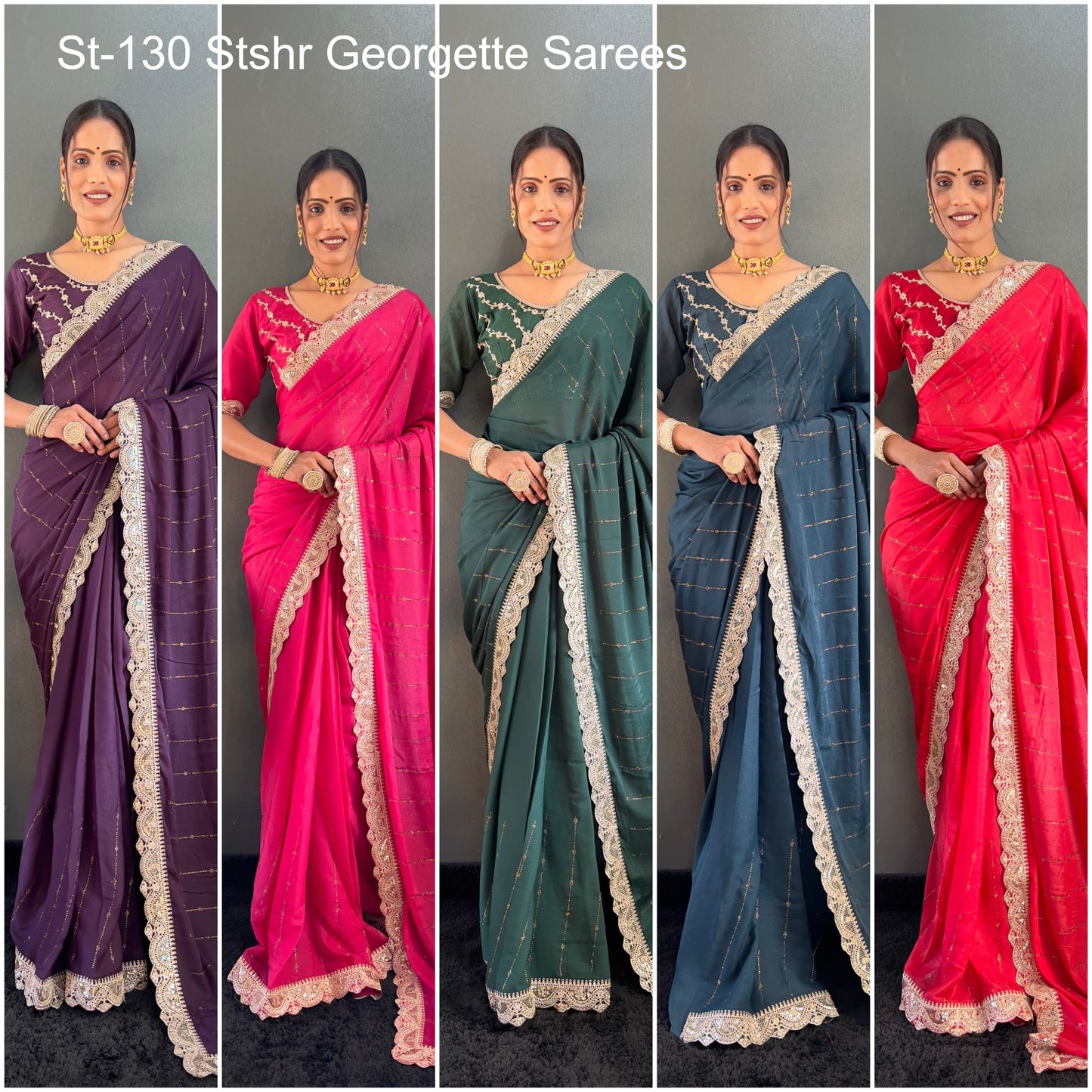 St-130 Stshr Georgette Sarees