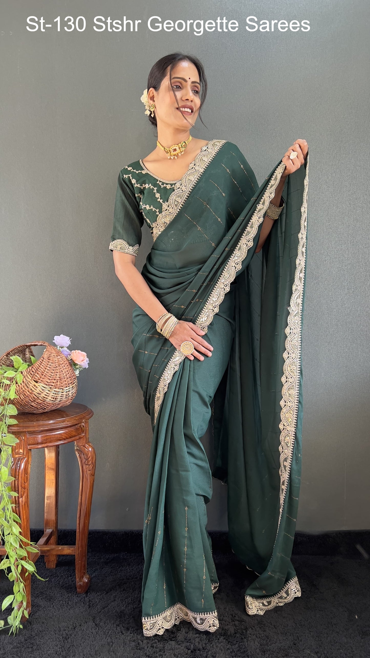 St-130 Stshr Georgette Sarees