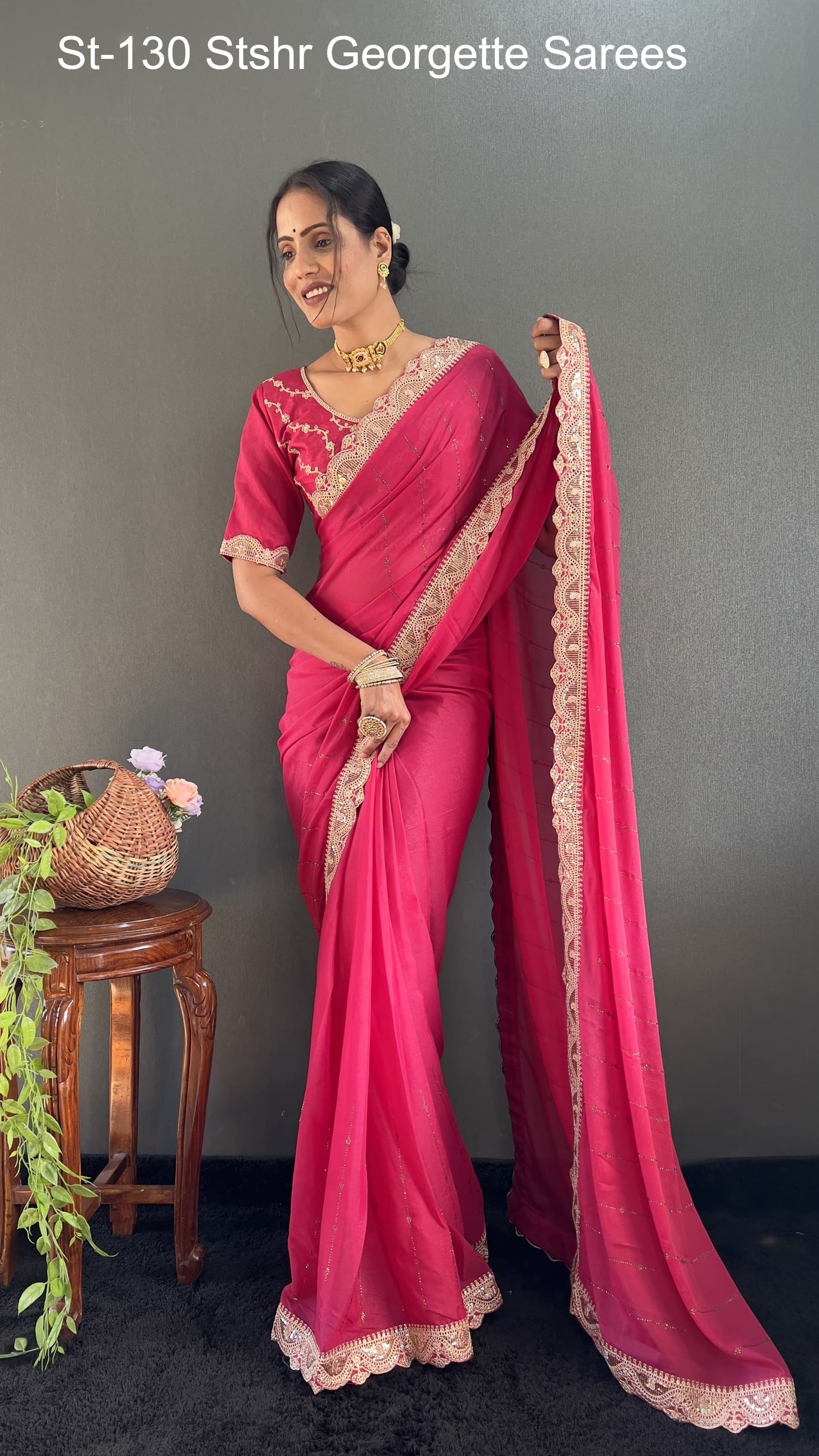 St-130 Stshr Georgette Sarees