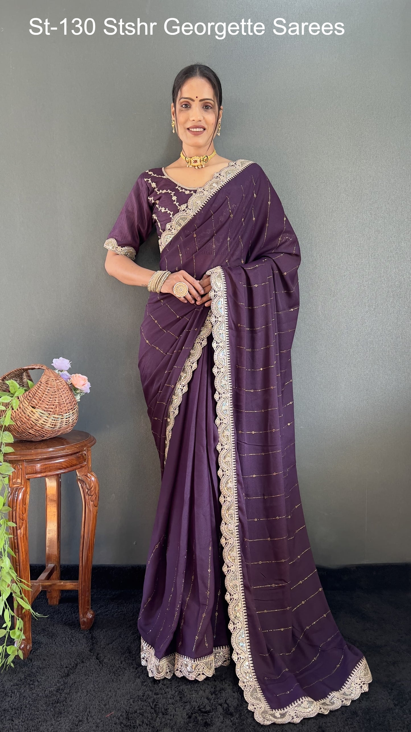 St-130 Stshr Georgette Sarees