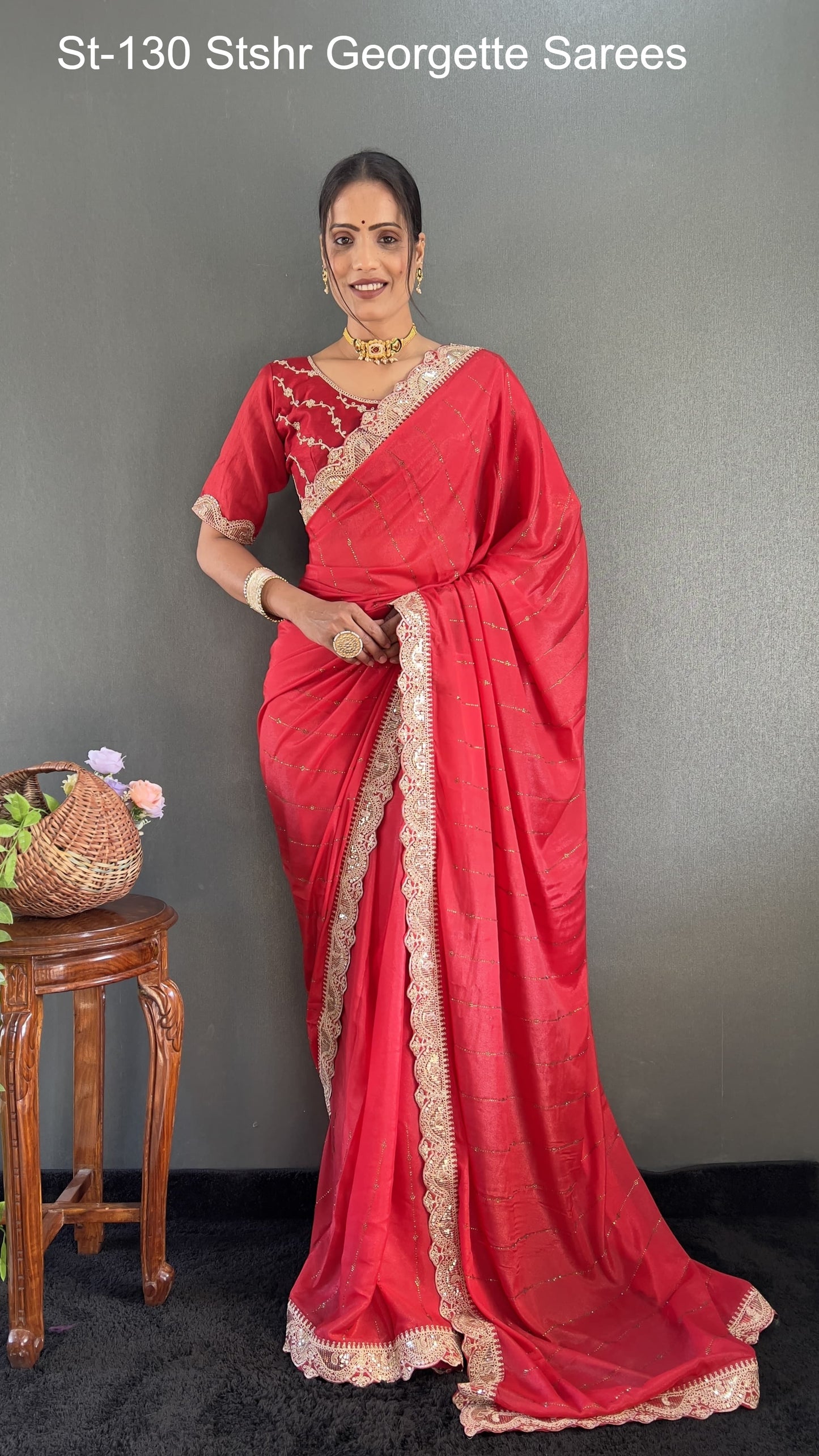 St-130 Stshr Georgette Sarees