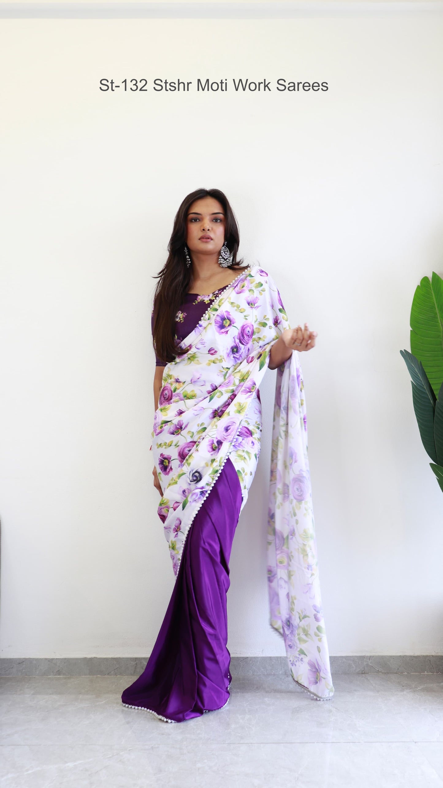 St-132 Stshr Moti Work Sarees