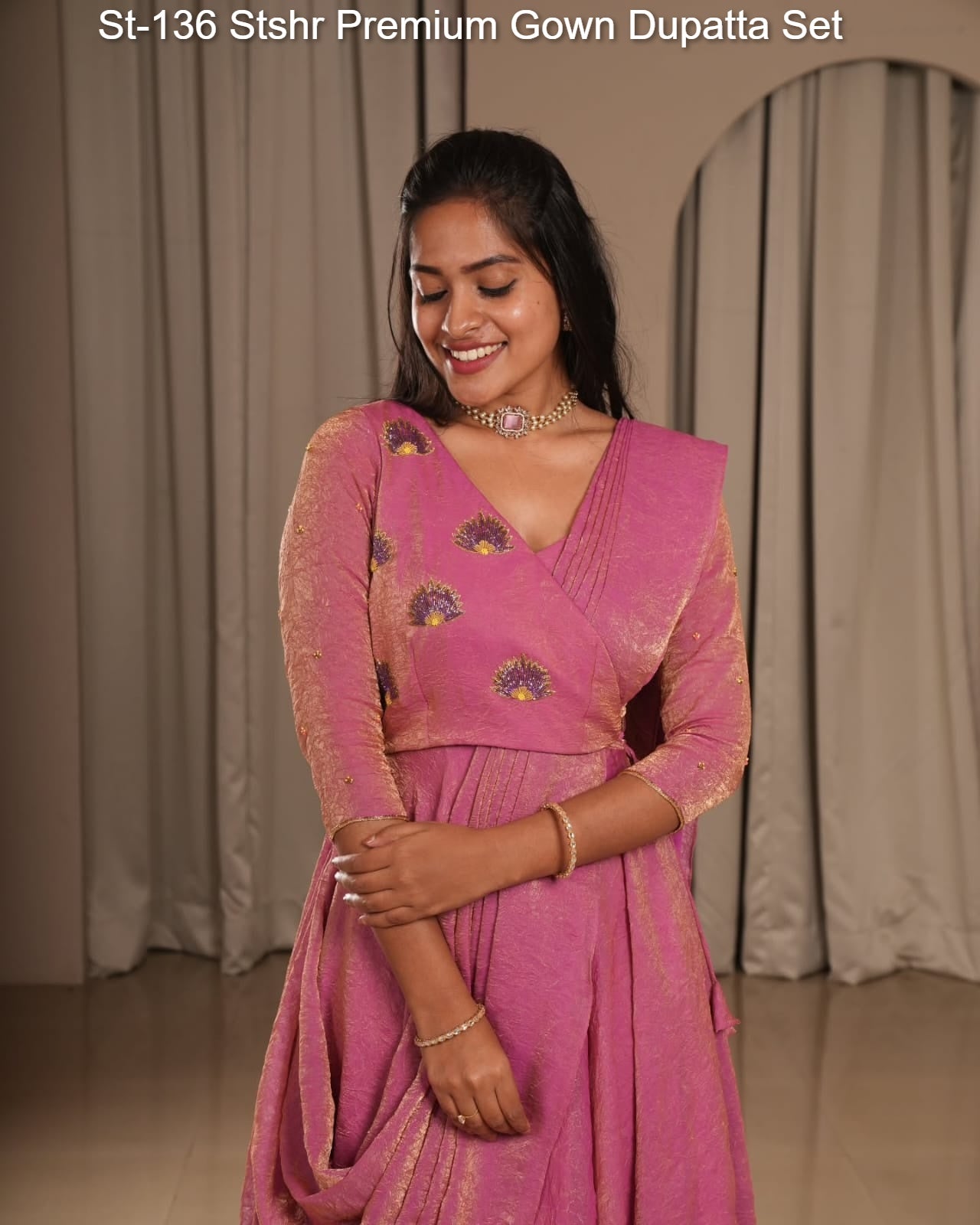 St-136 Stshr Premium Gown Dupatta Set