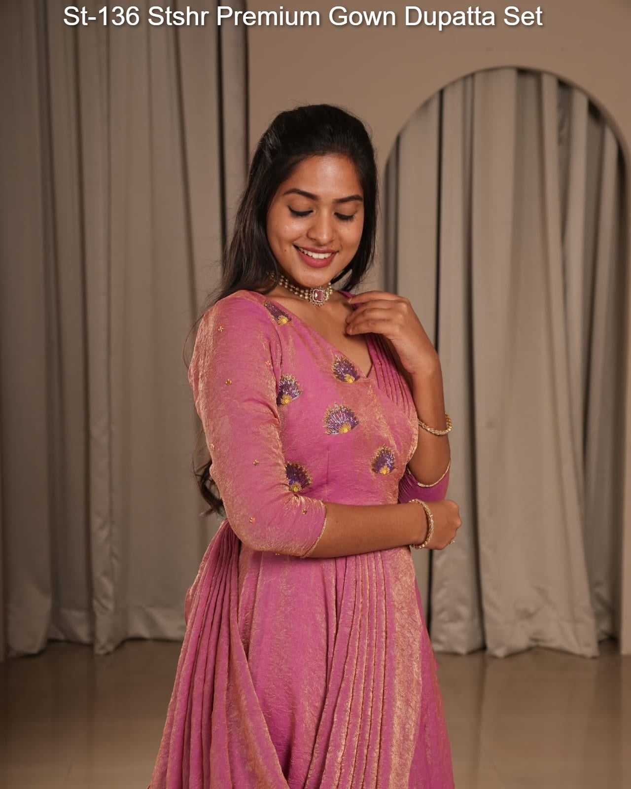 St-136 Stshr Premium Gown Dupatta Set