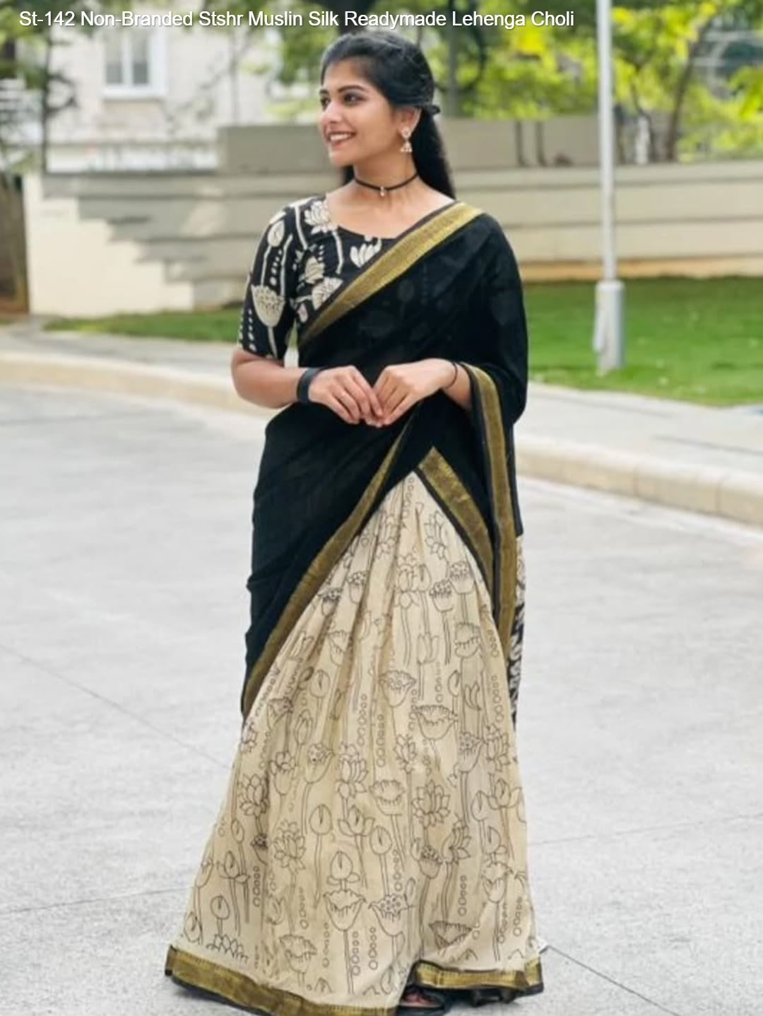 St-142 Non-Branded Stshr Muslin Silk Readymade Lehenga Choli