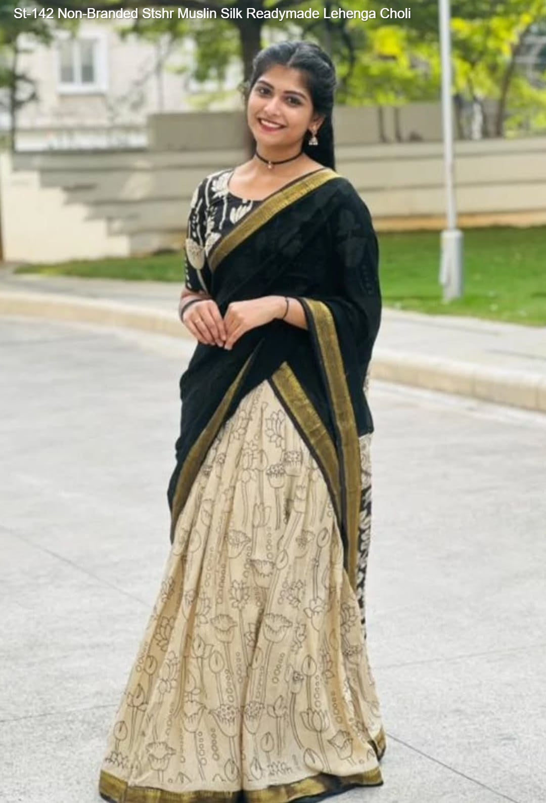 St-142 Non-Branded Stshr Muslin Silk Readymade Lehenga Choli