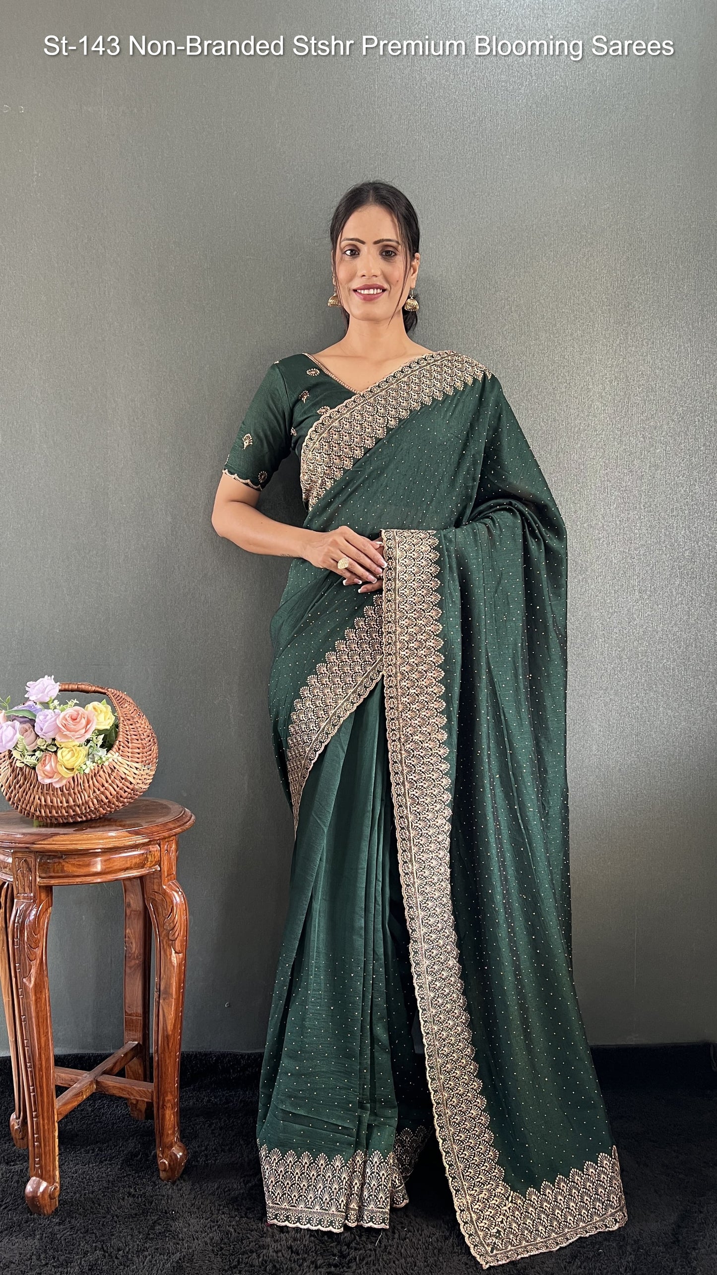 St-143 Non-Branded Stshr Premium Blooming Sarees