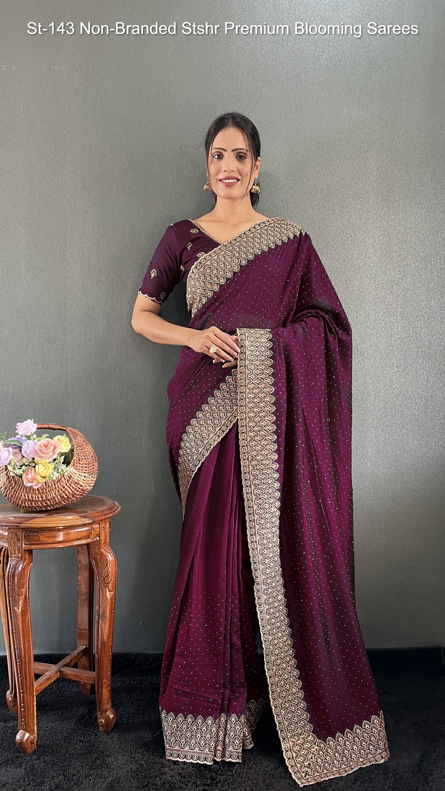 St-143 Non-Branded Stshr Premium Blooming Sarees
