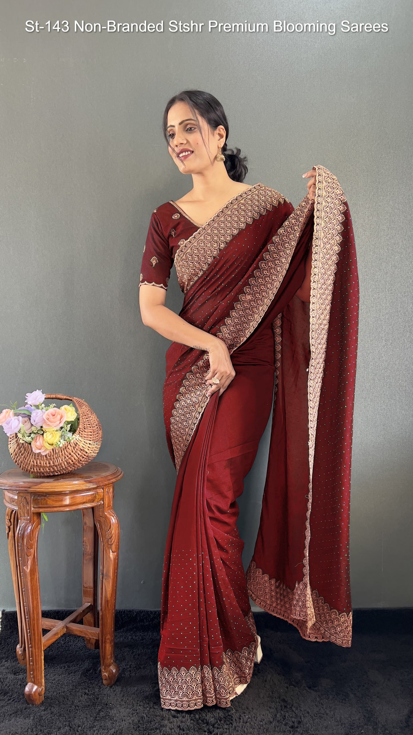 St-143 Non-Branded Stshr Premium Blooming Sarees