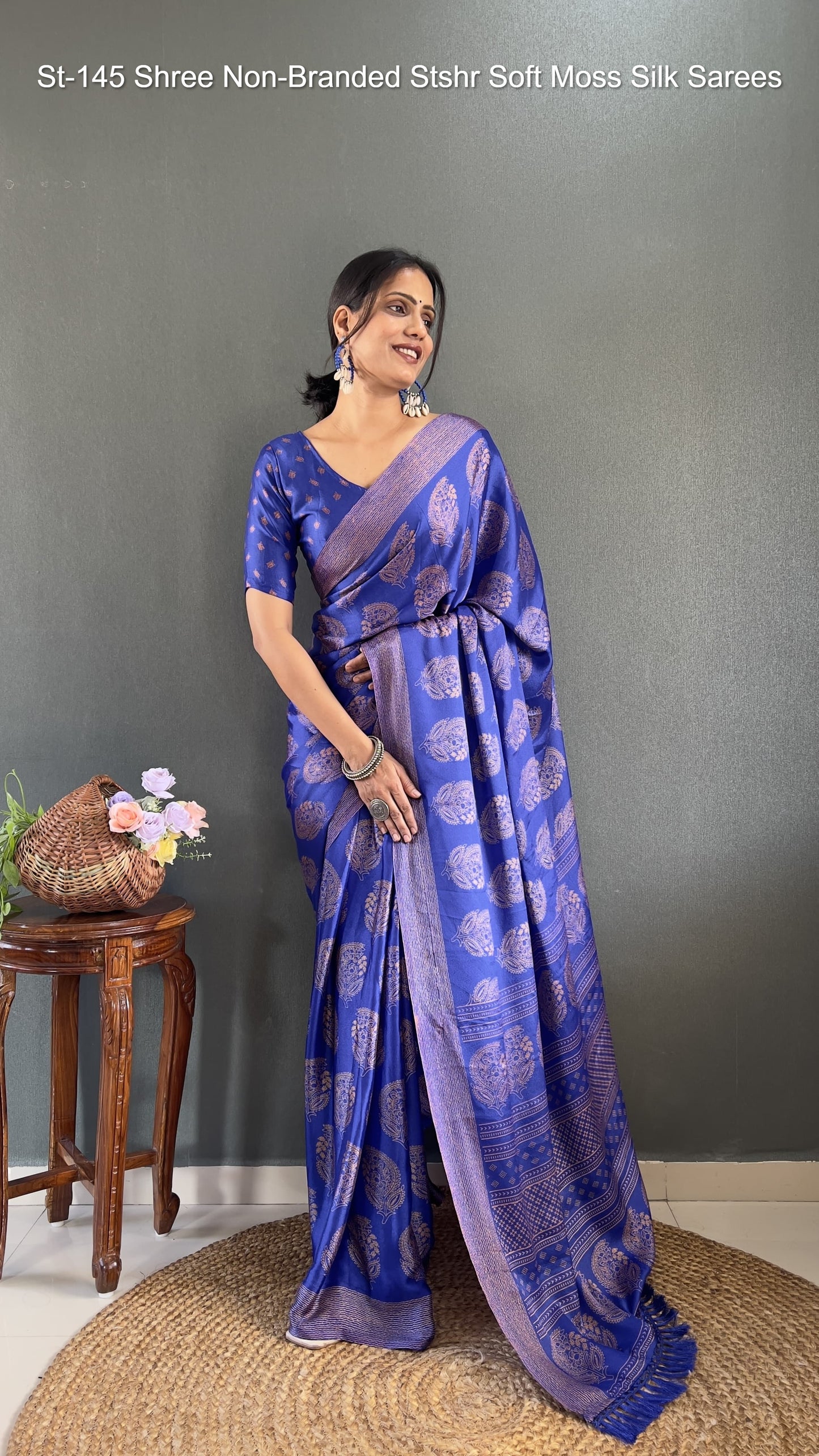 St-145 Shree Non-Branded Stshr Soft Moss Silk Sarees