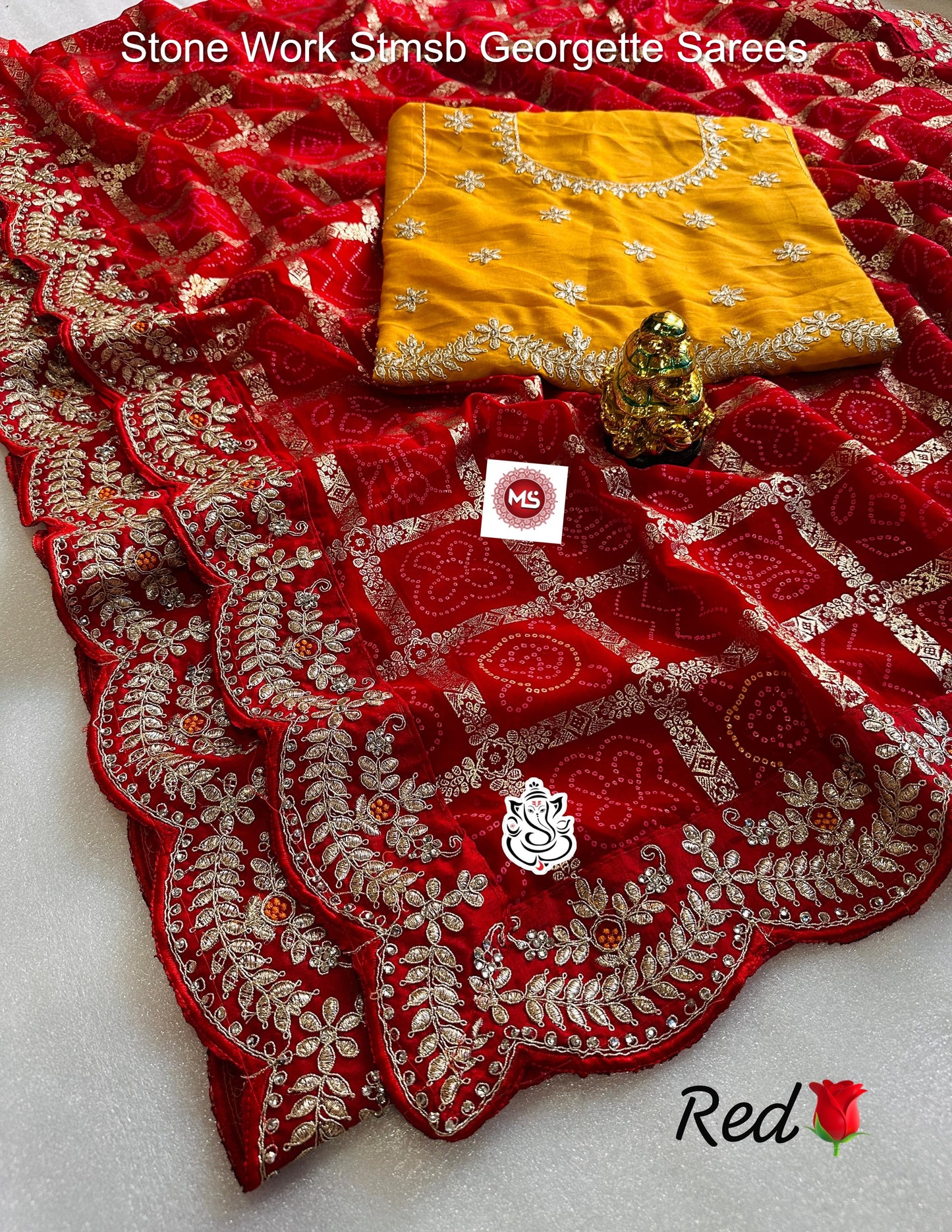 Stone Work Stmsb Georgette Sarees